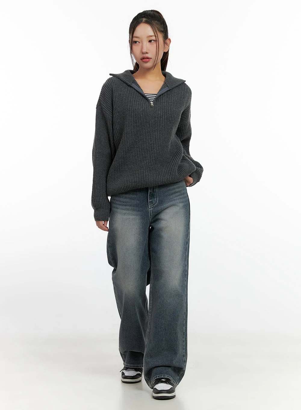 Cozy Knit Half Zip Sweater CN412 - Image 2