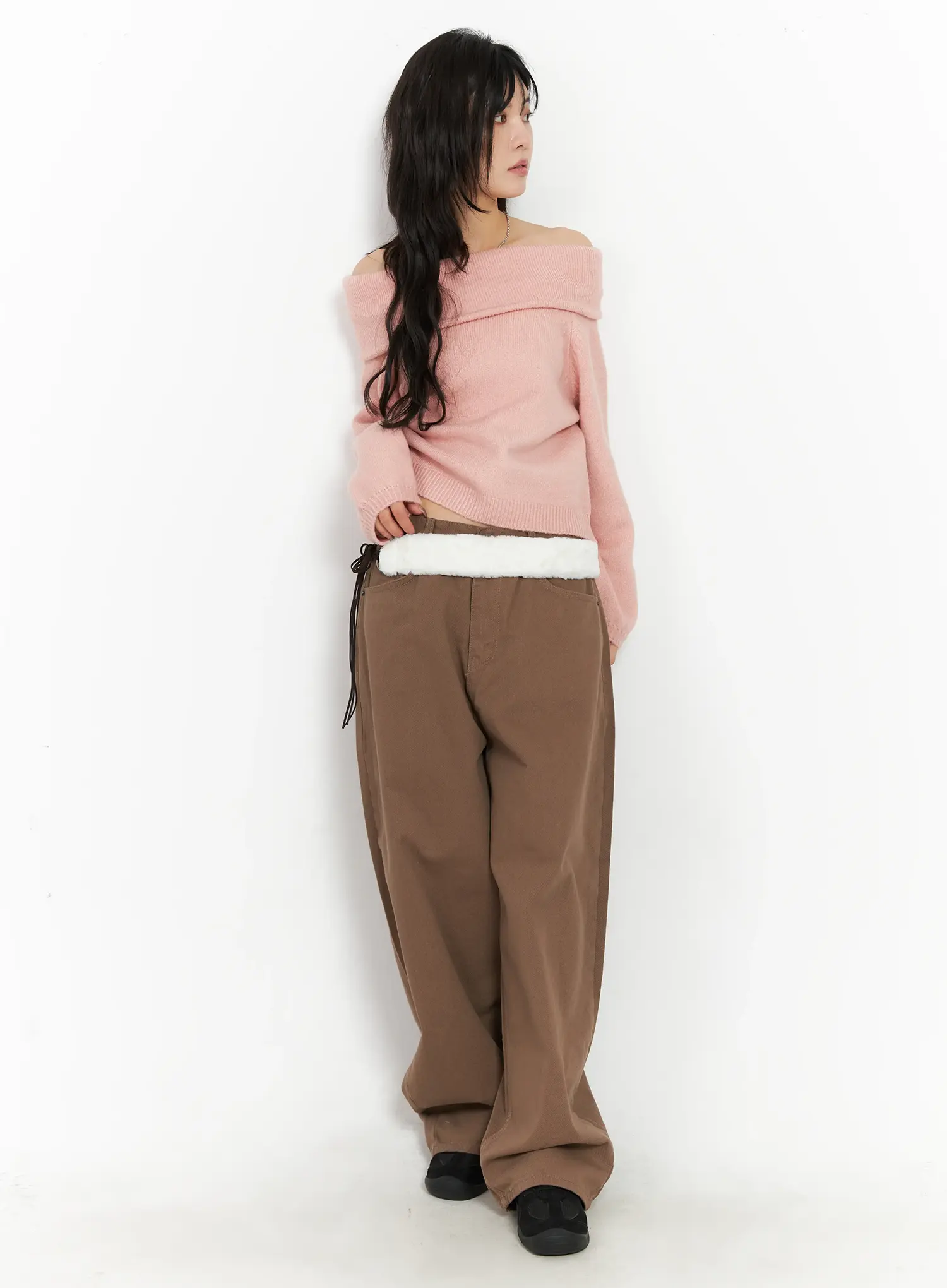 Cozy Off-Shoulder Knit Sweater CN528 - Image 2