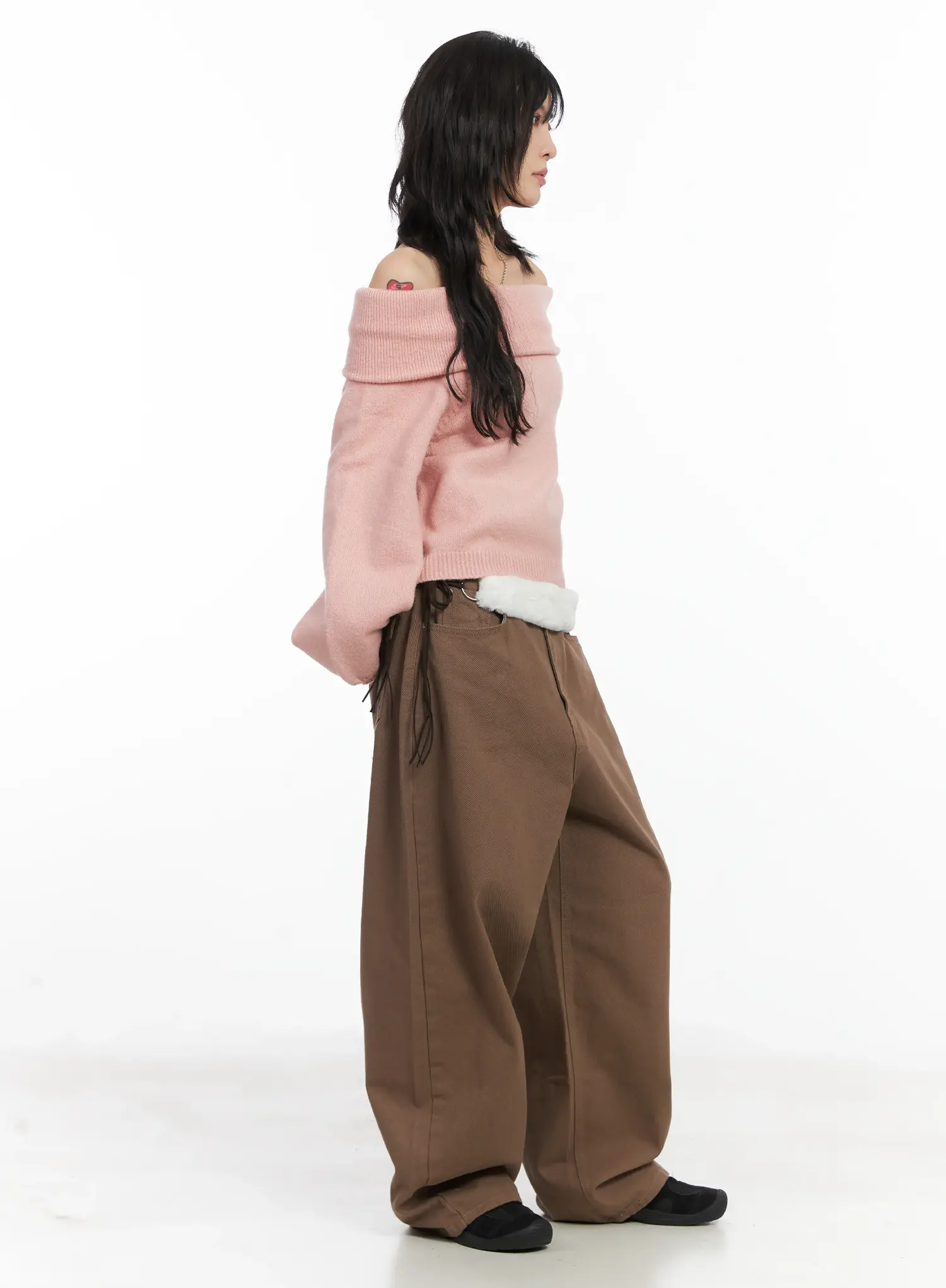 Cozy Off-Shoulder Knit Sweater CN528 - Image 6