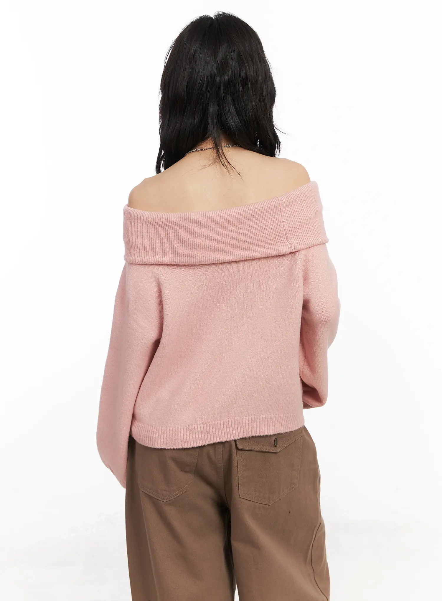 Cozy Off-Shoulder Knit Sweater CN528 - Image 7