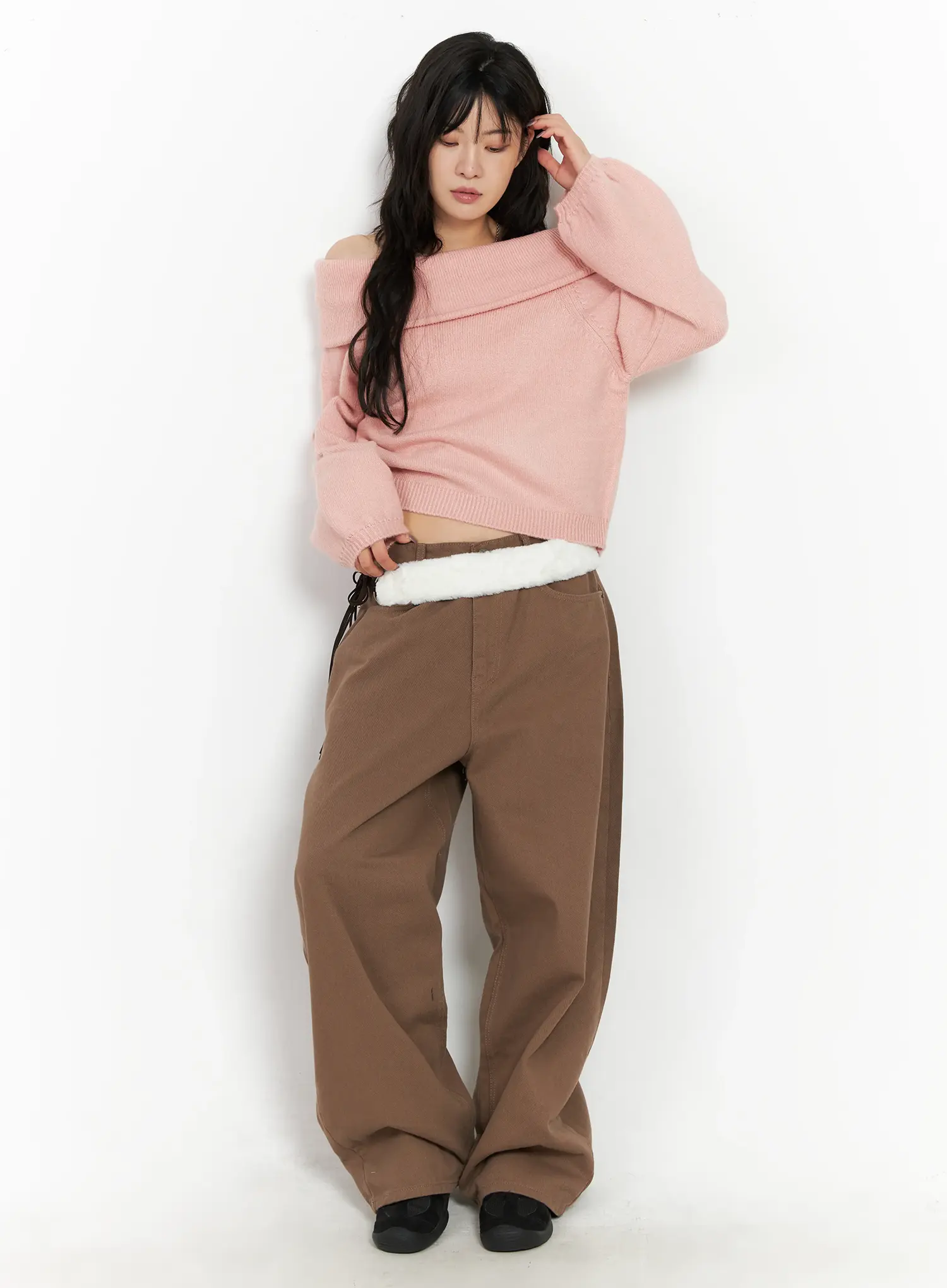 Cozy Off-Shoulder Knit Sweater CN528 - Image 8