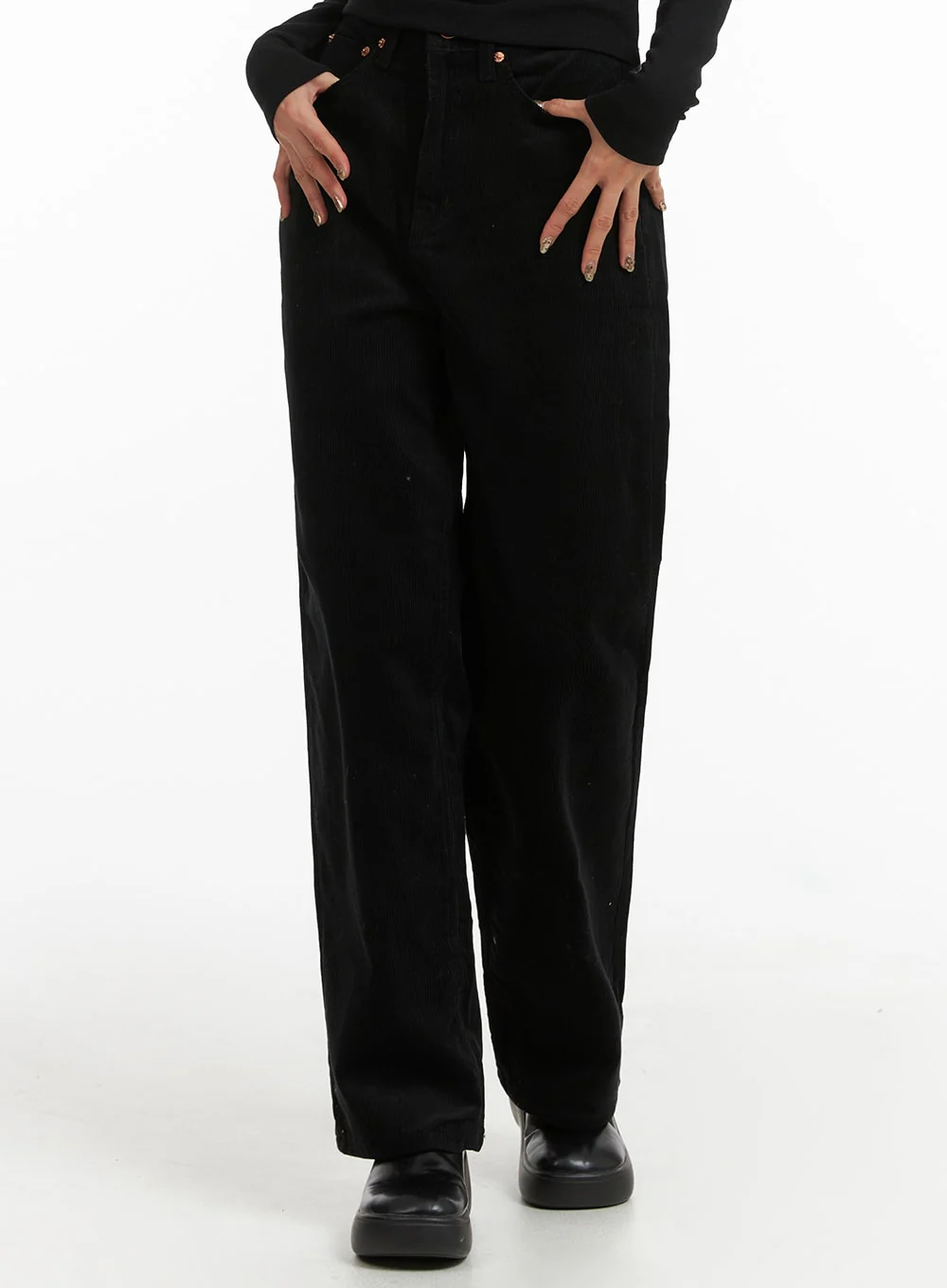 Cozy Solid Corduroy Straight Pants CJ412 - Image 4