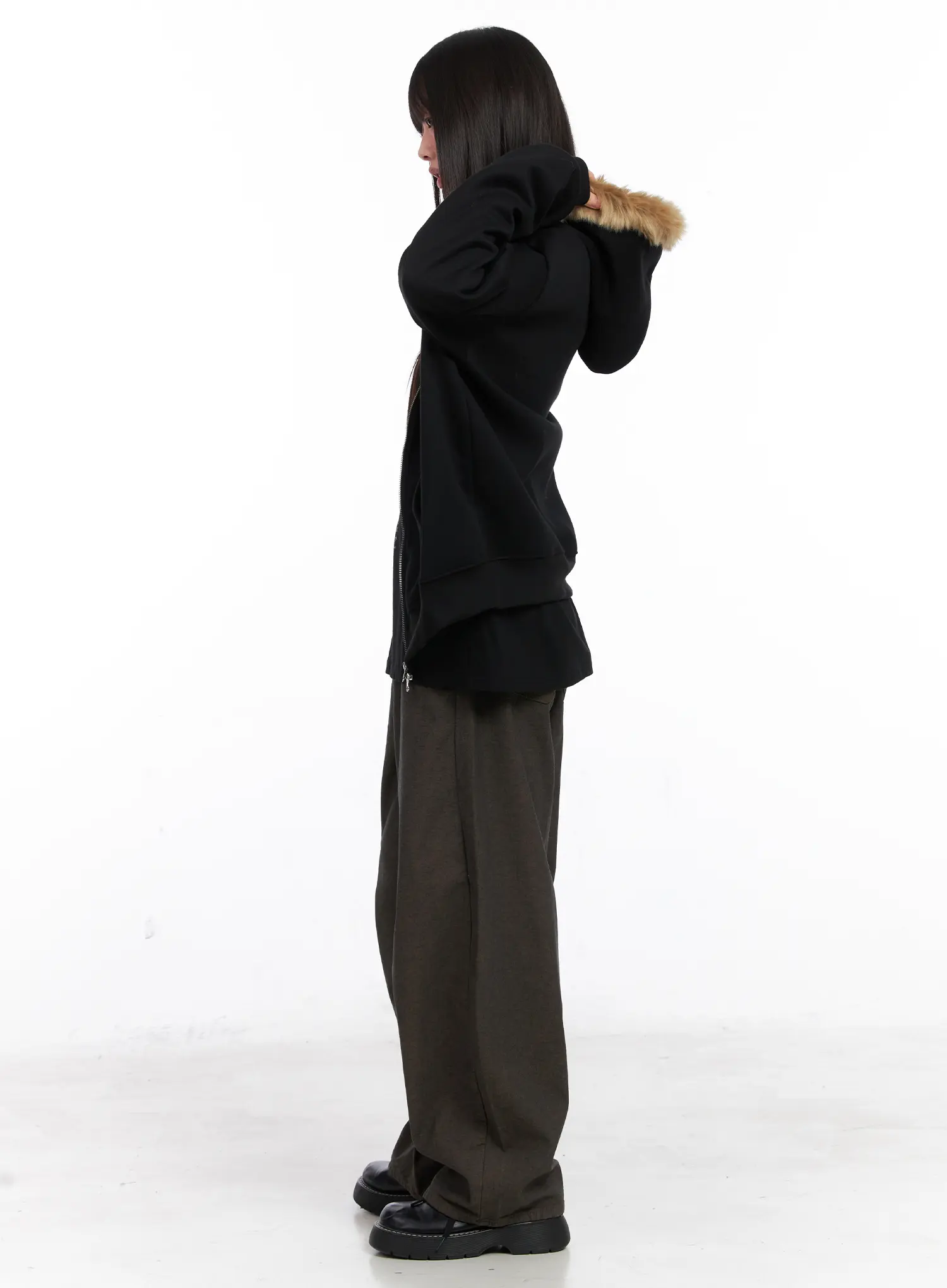 Cozy Wide Leg Cotton Trousers CN521 - Image 4