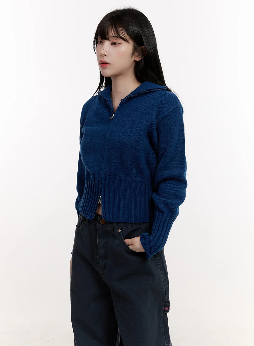 Cozy Zip-Up Sweater Cardigan CJ531 - Image 10