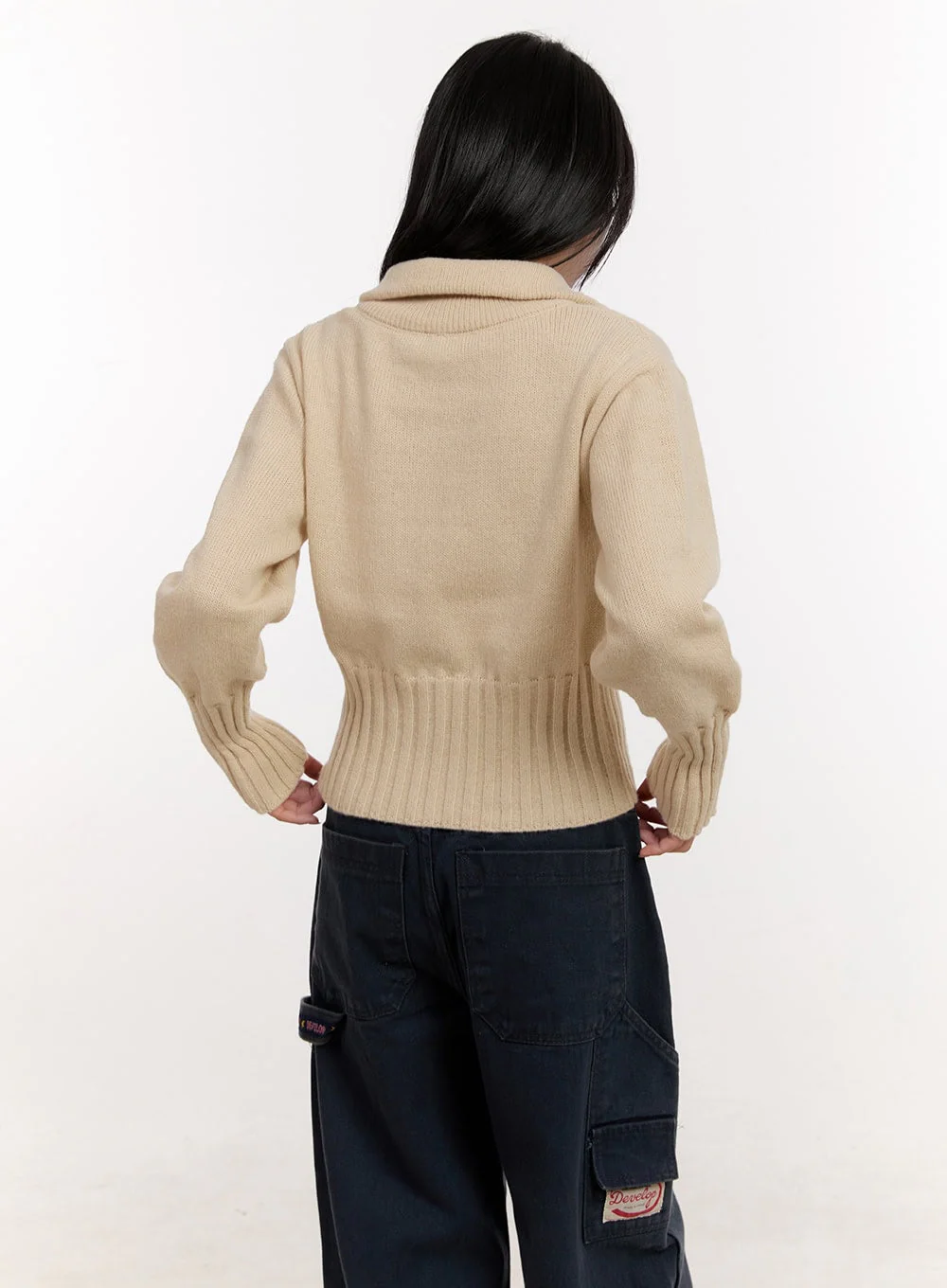 Cozy Zip-Up Sweater Cardigan CJ531 - Image 7