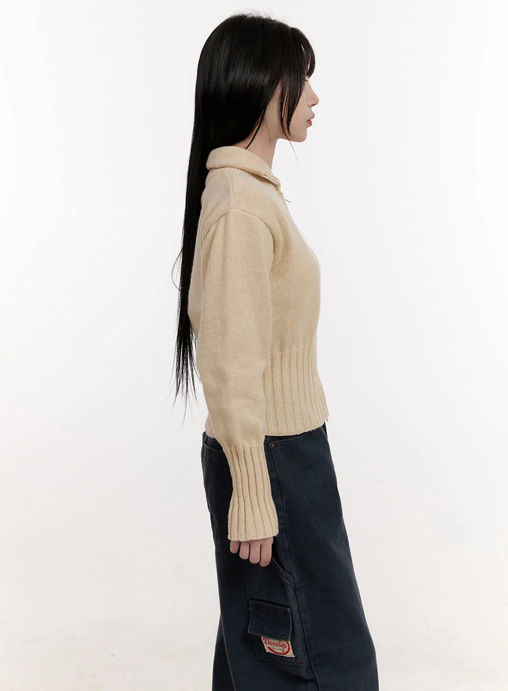 Cozy Zip-Up Sweater Cardigan CJ531 - Image 8