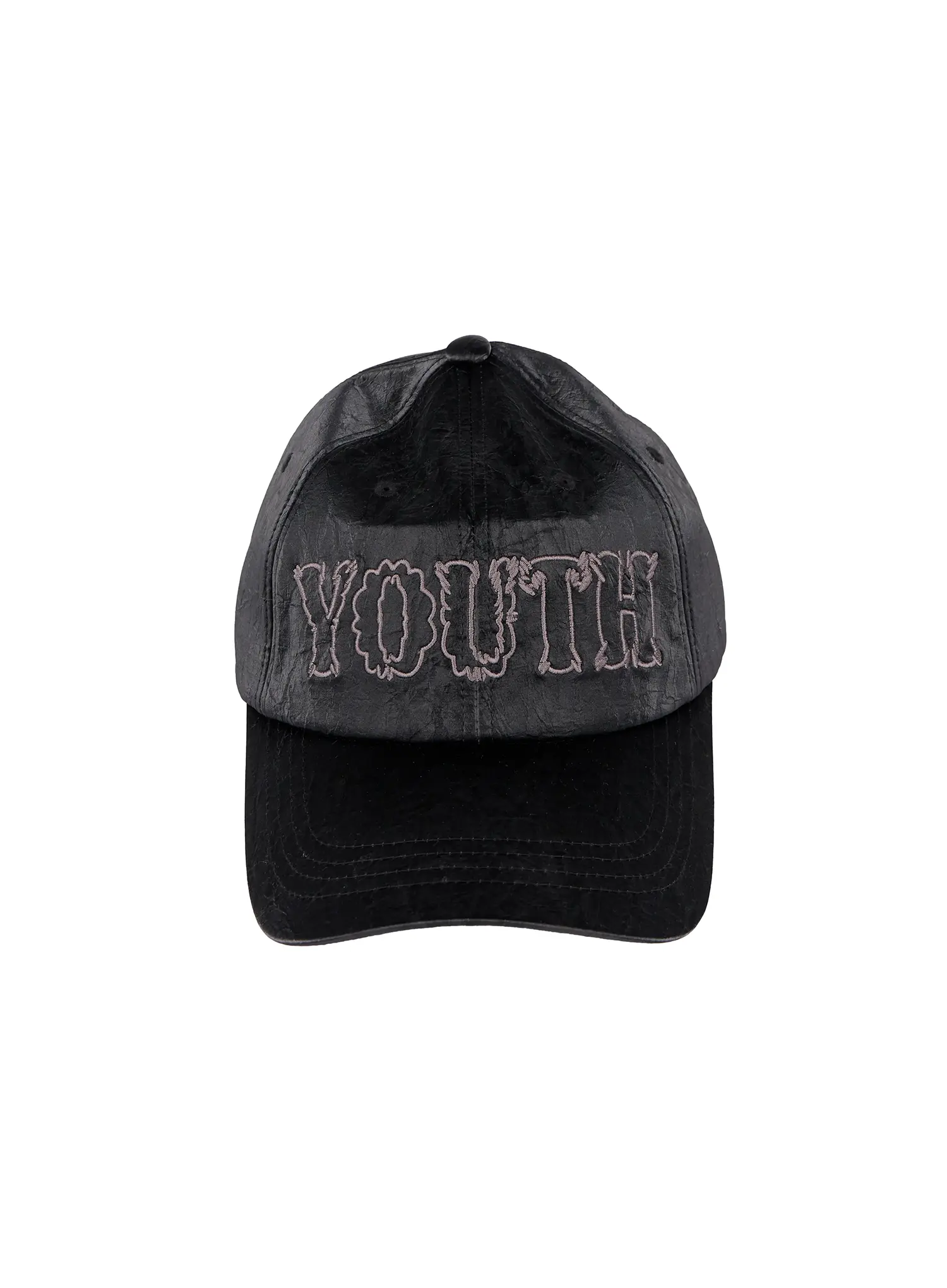 Crackle Faux Leather Youth Cap ID524