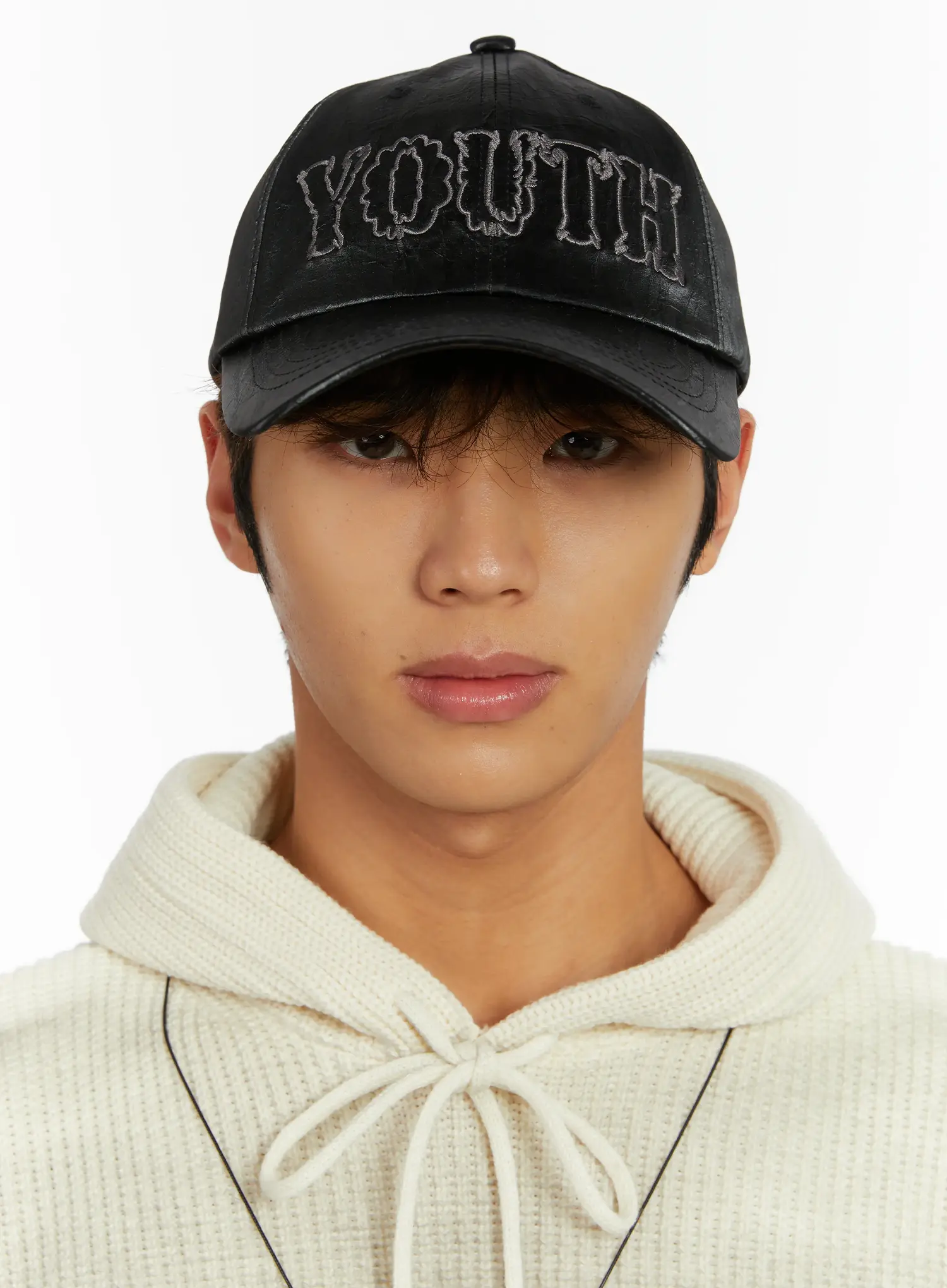 Crackle Faux Leather Youth Cap ID524 - Image 3