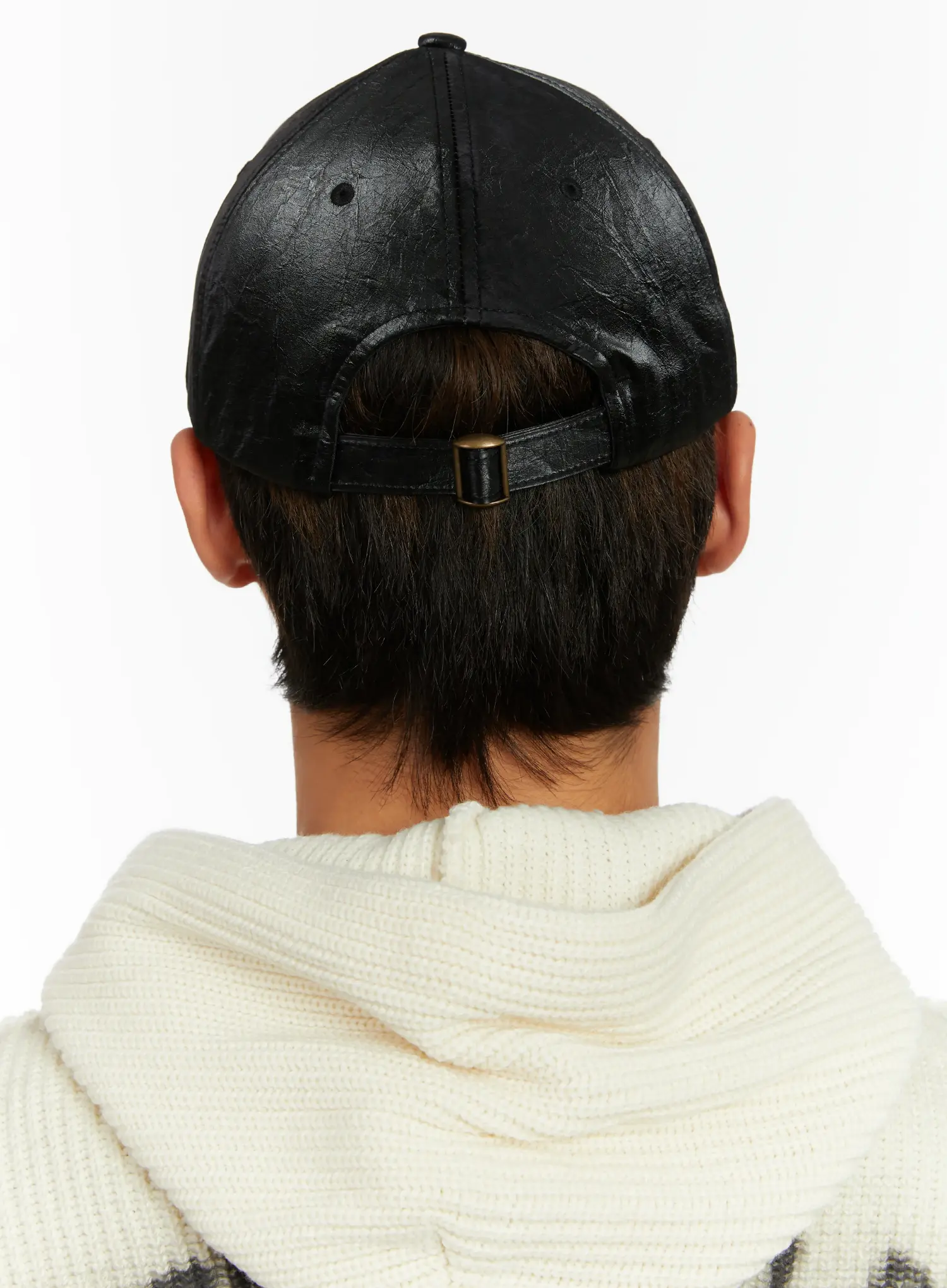 Crackle Faux Leather Youth Cap ID524 - Image 5