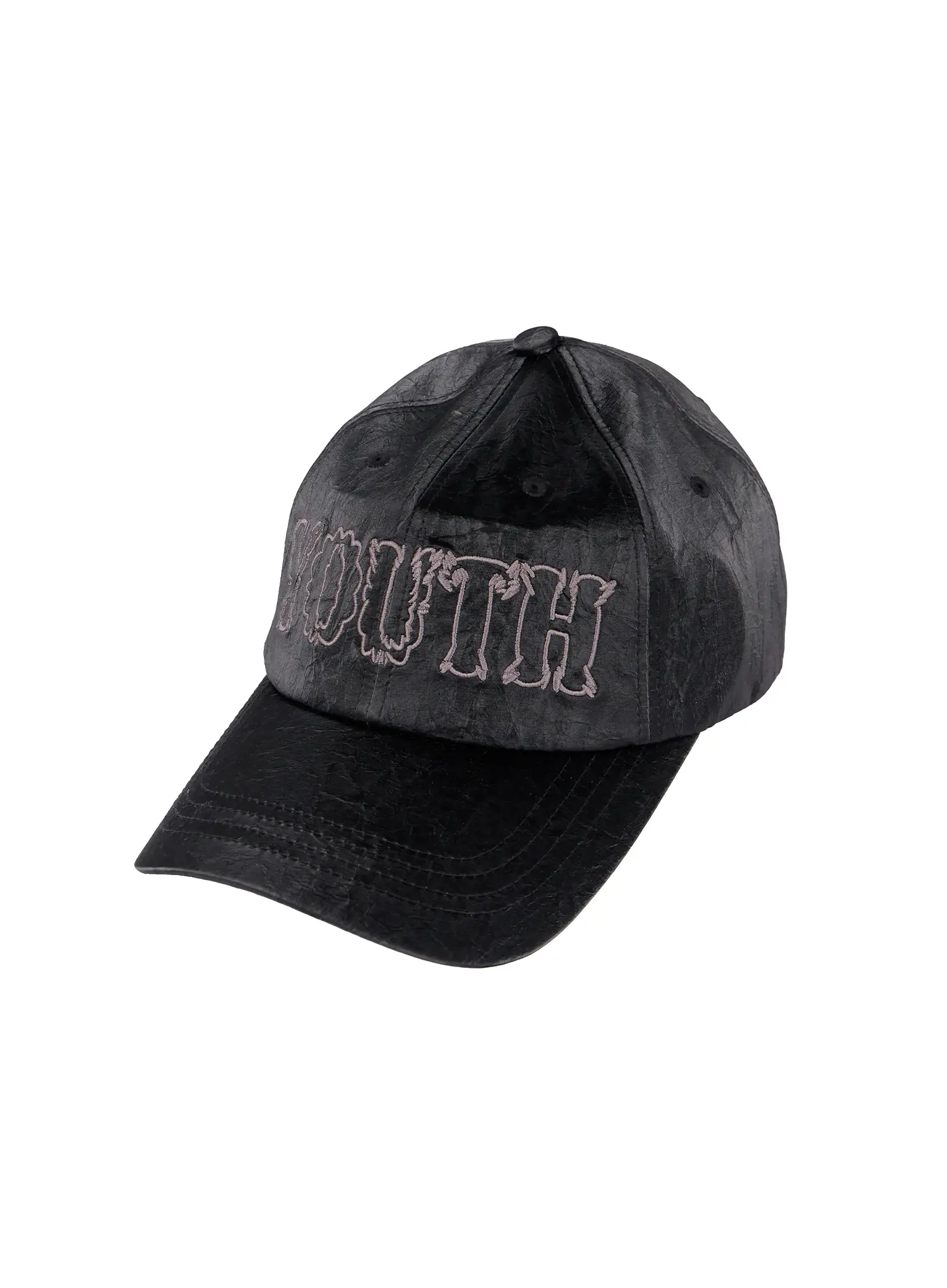 Crackle Faux Leather Youth Cap ID524 - Image 8