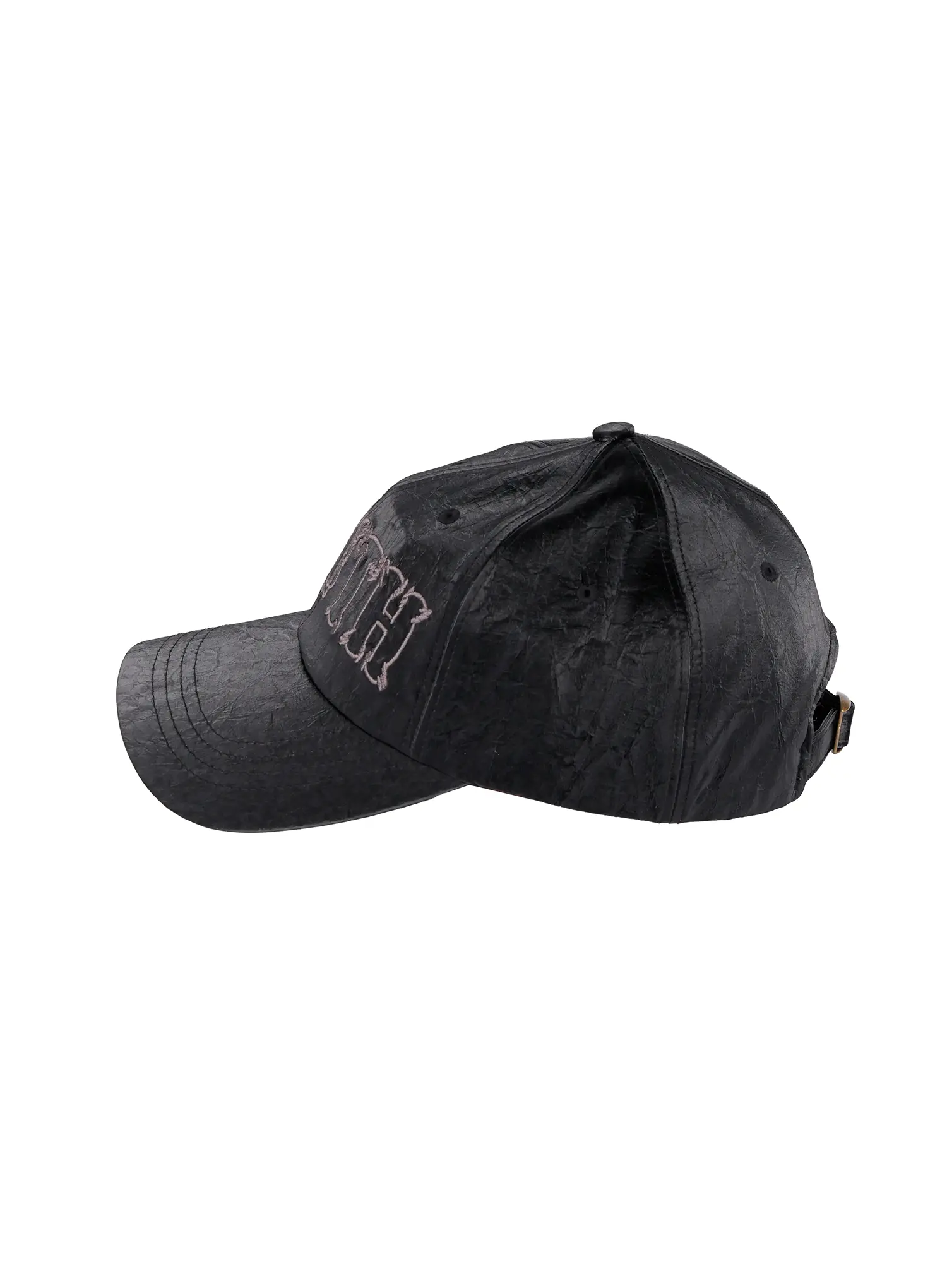 Crackle Faux Leather Youth Cap ID524 - Image 9
