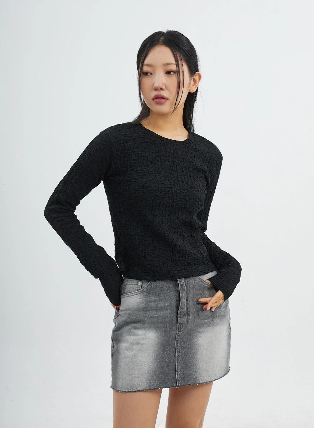 Crewneck Long Sleeve Top CJ318 - Image 9