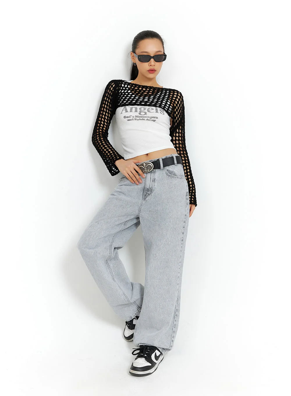 Crochet Knit Bolero Sweater IA417 - Image 2