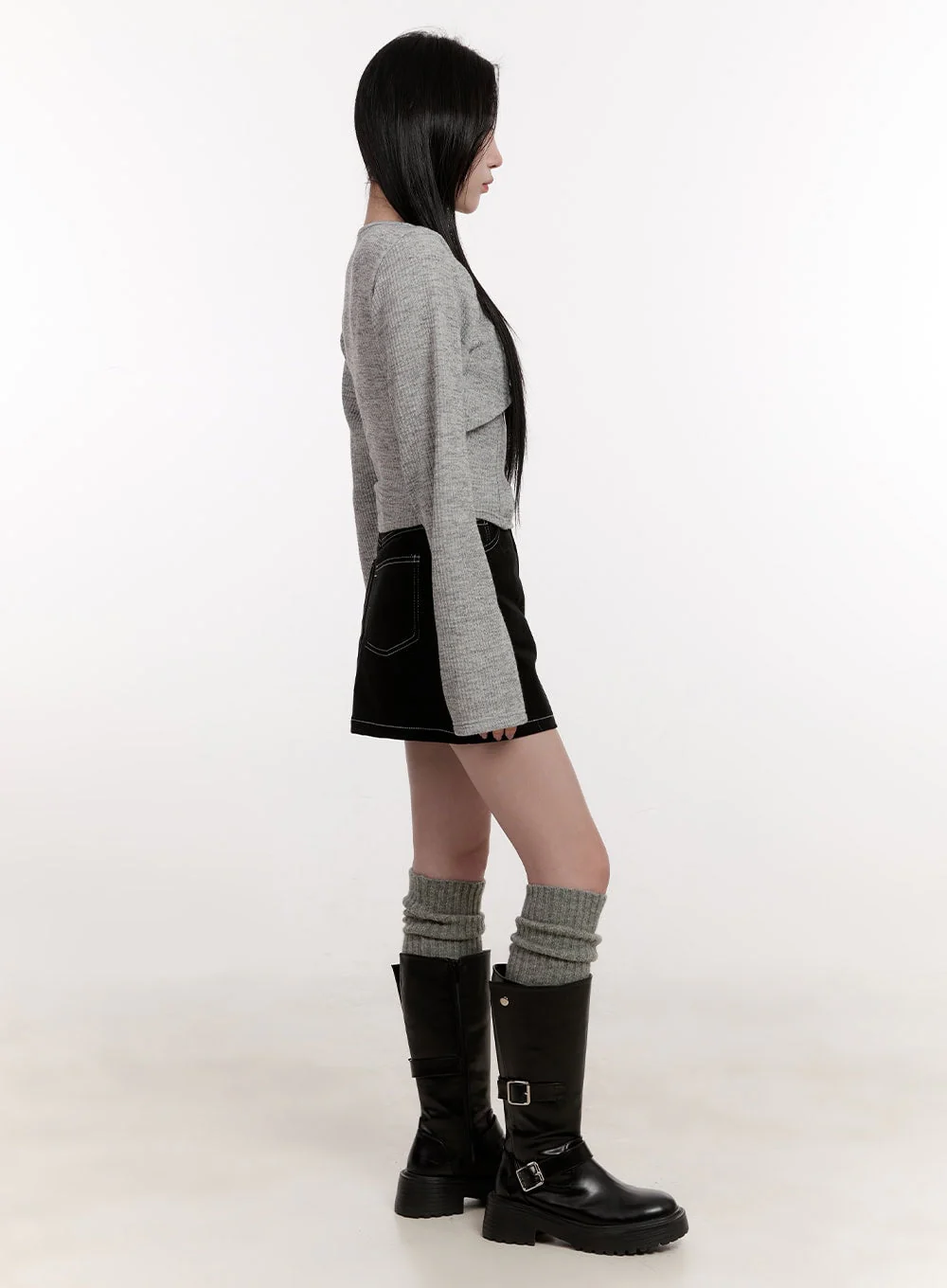 Crop Cardigan Layered Top Set CJ529 - Image 3