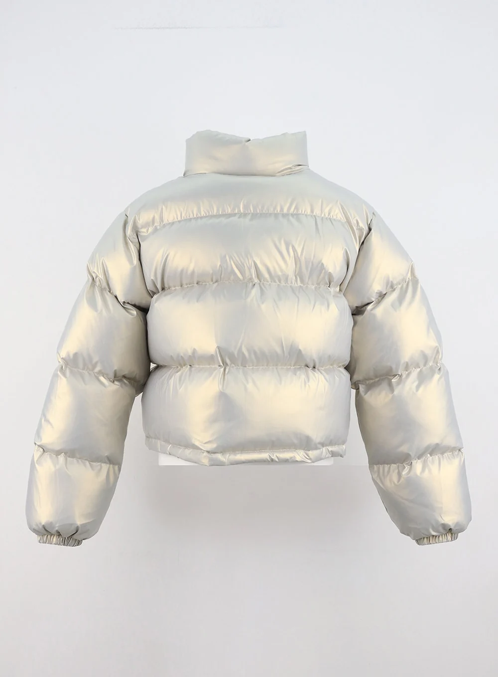 Crop Metallic Puffer Jacket IN322 - Image 10