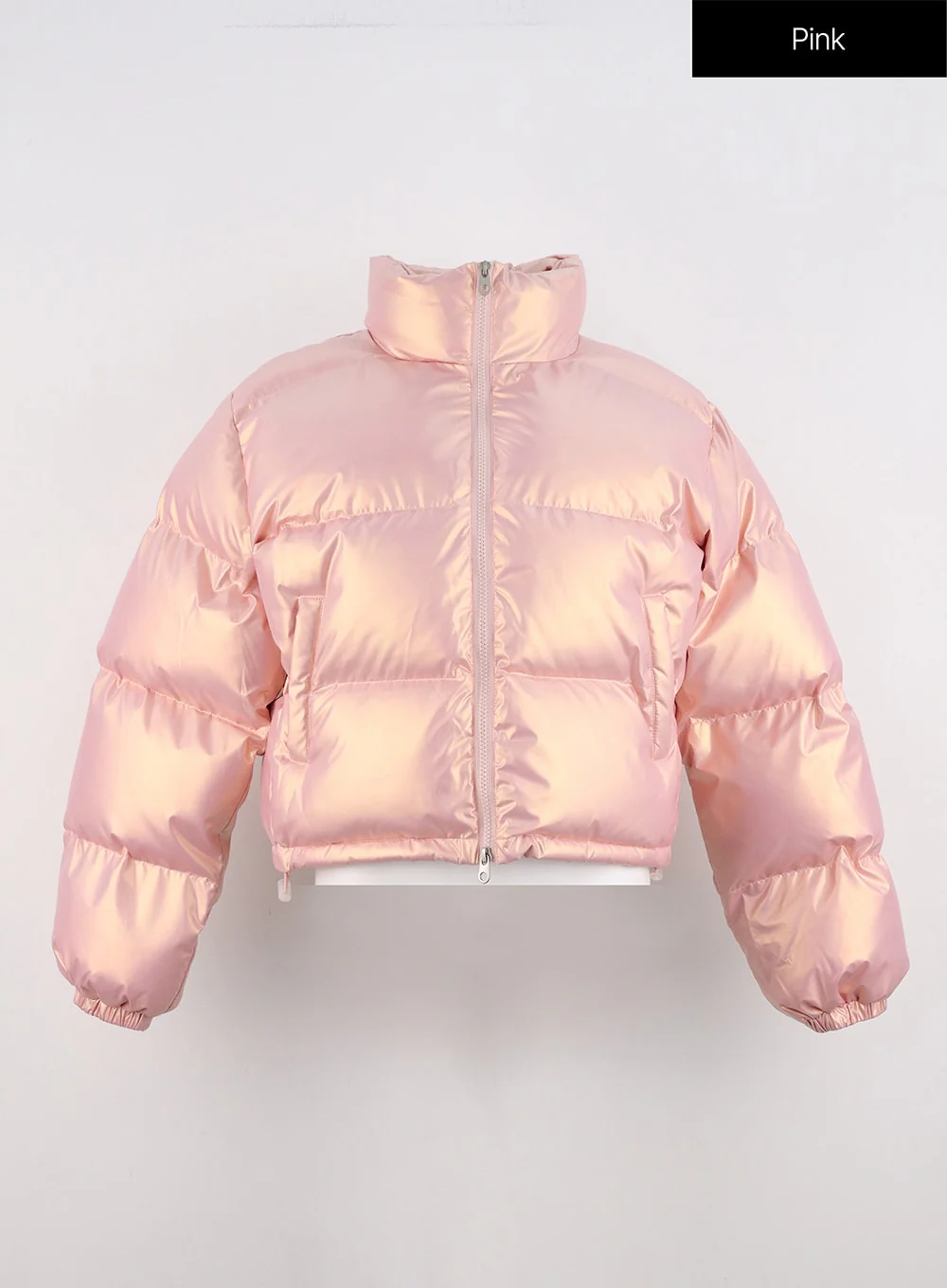 Crop Metallic Puffer Jacket IN322 - Image 11