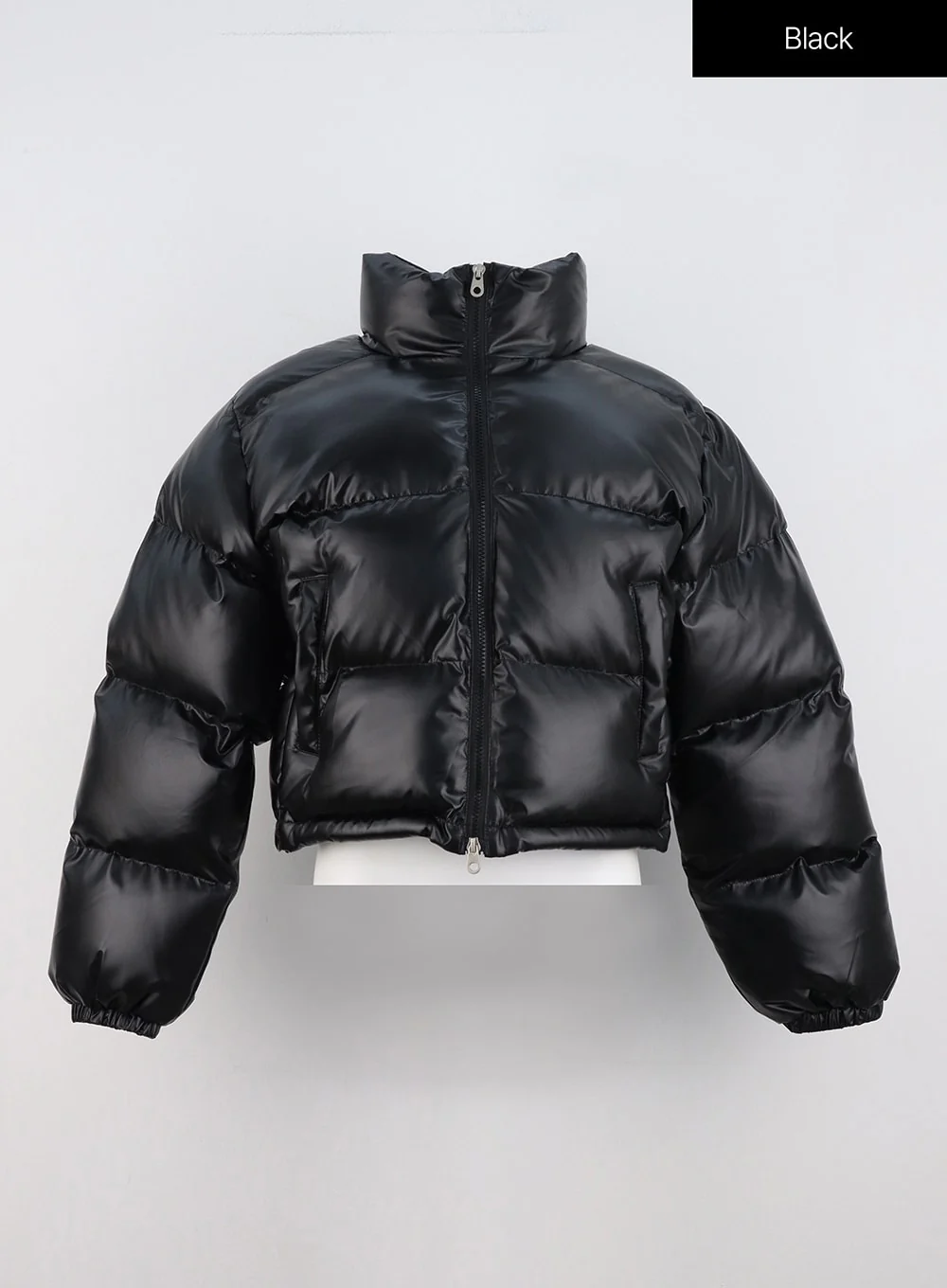Crop Metallic Puffer Jacket IN322 - Image 12