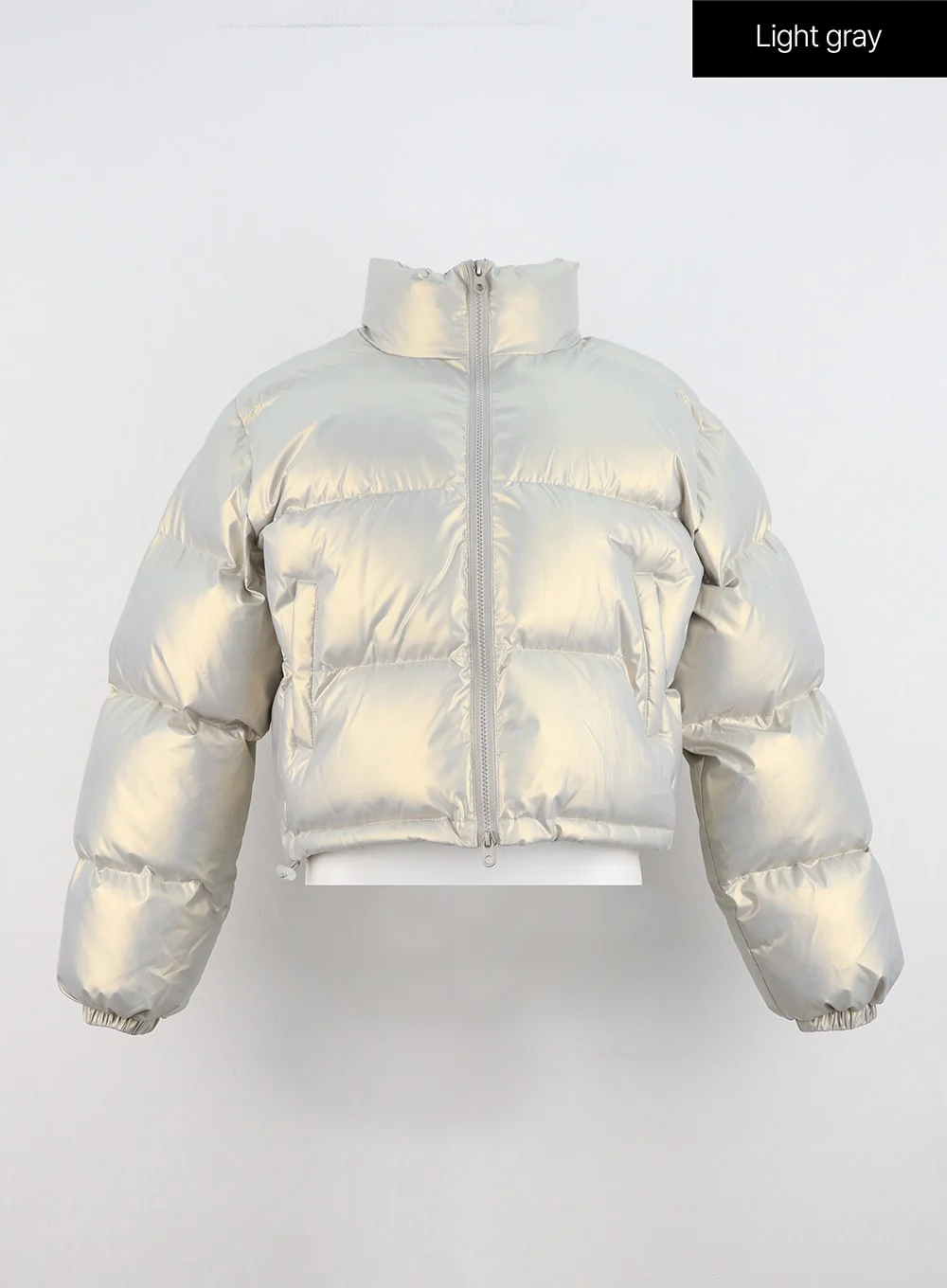 Crop Metallic Puffer Jacket IN322 - Image 8