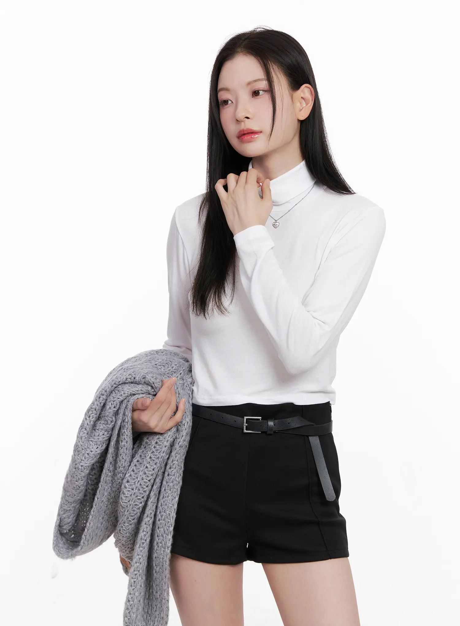Crop Turtleneck Long Sleeve Top CN504
