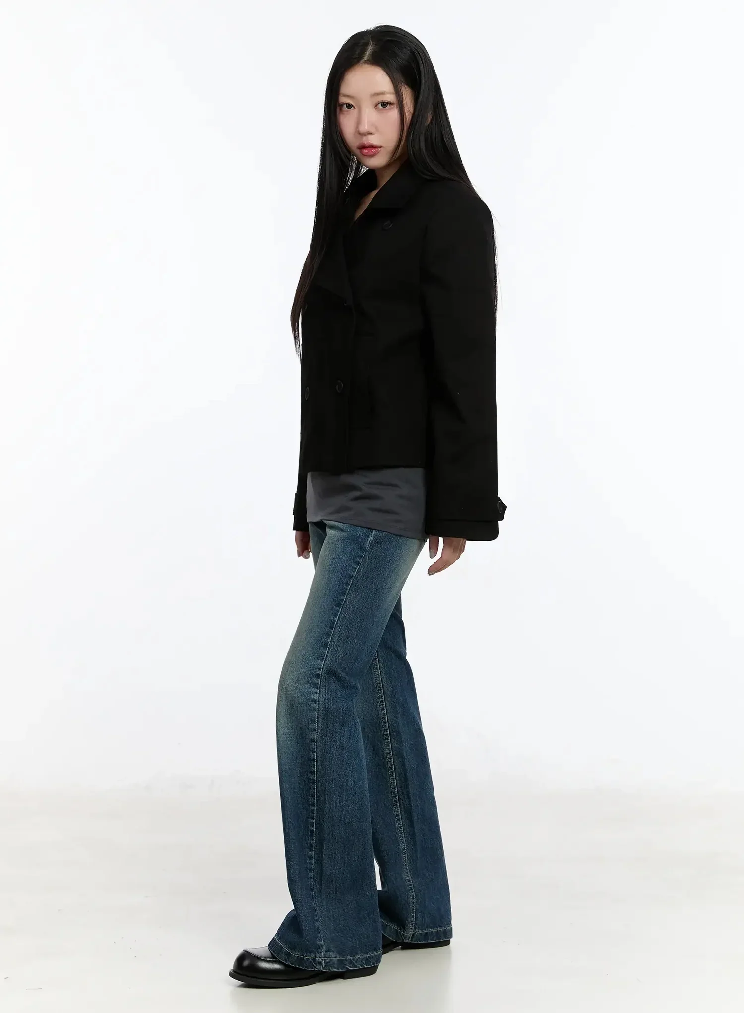Cropped Double High-Neck French Jacket IM509 - Image 12
