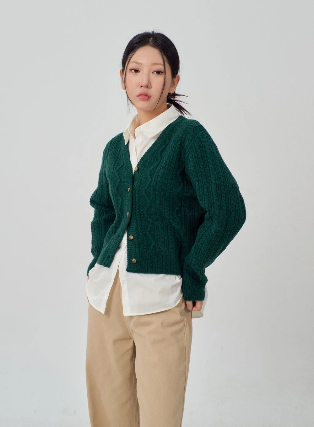 Cropped Knit Cardigan IM315 - Image 8