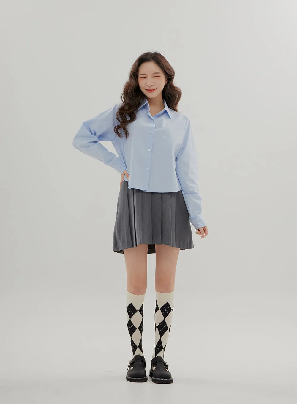 Cropped Long Sleeve Shirt B0802 - Image 2