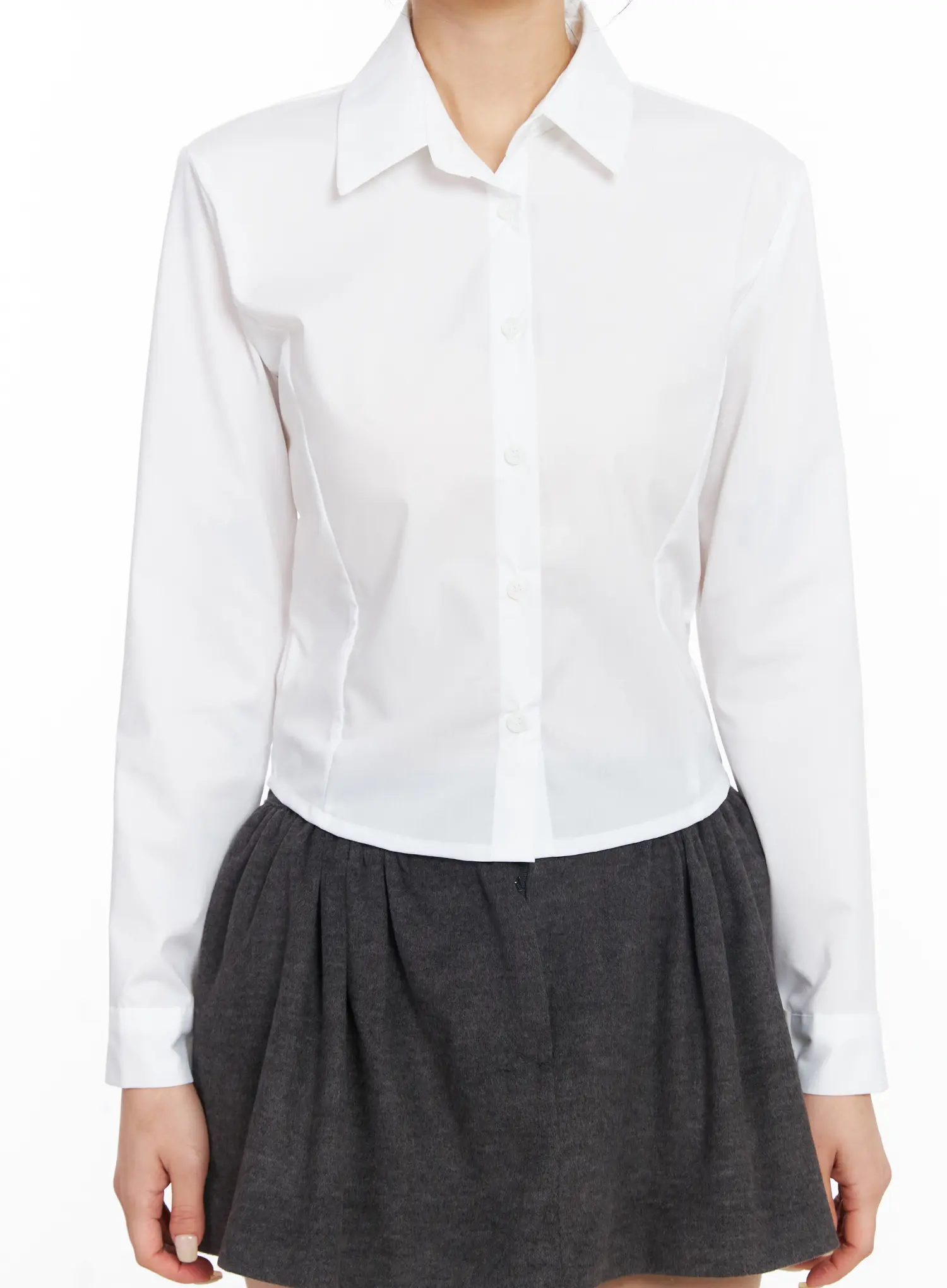 Cropped Long Sleeve Shirt CJ522 - Image 4