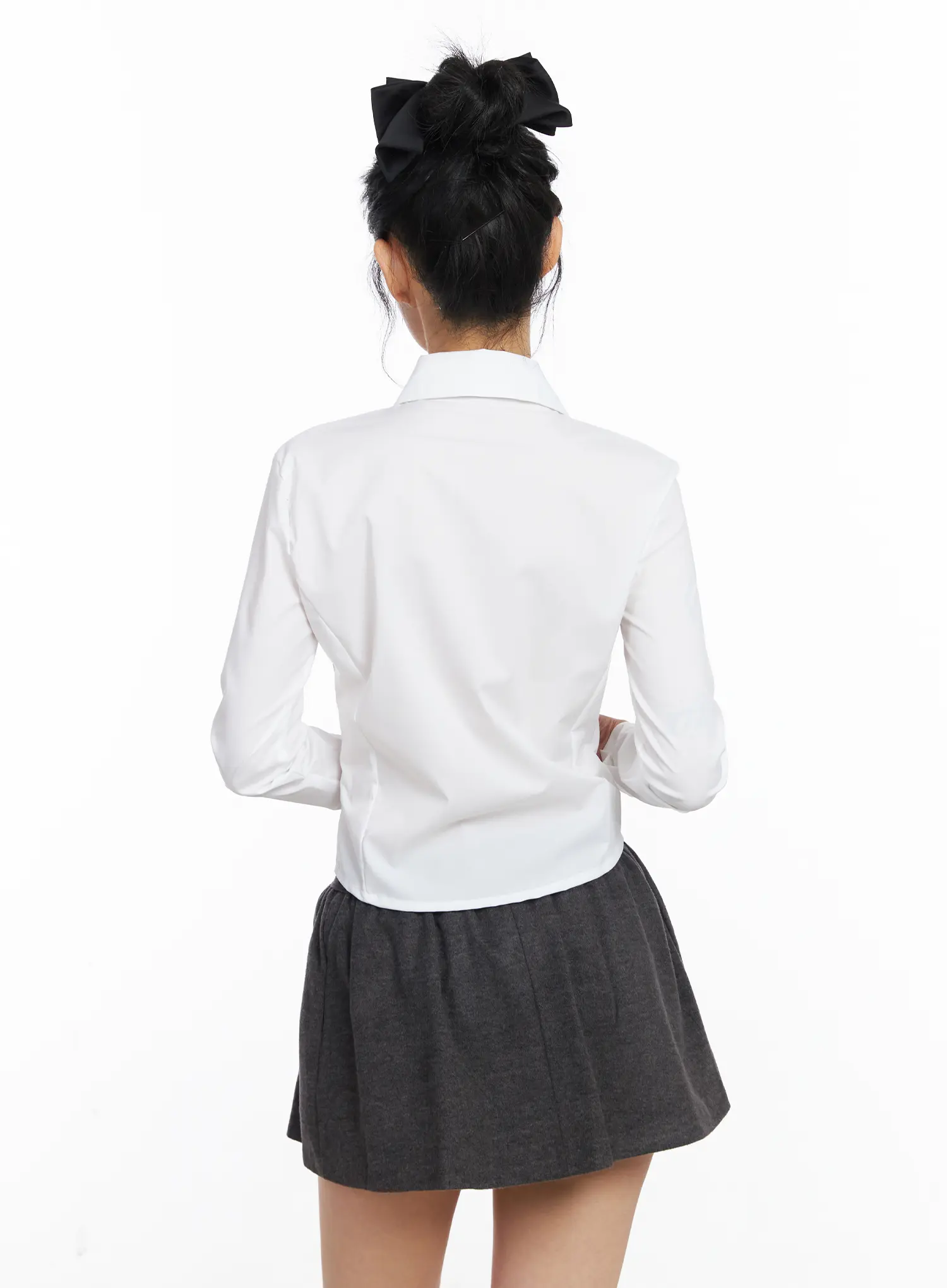 Cropped Long Sleeve Shirt CJ522 - Image 8