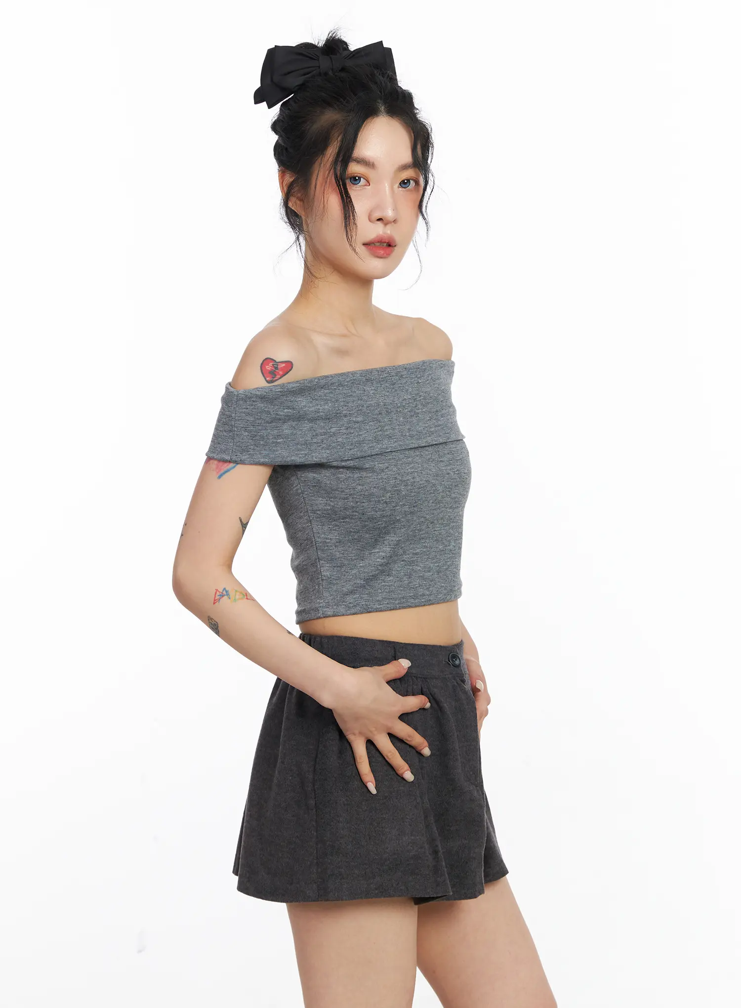 Cropped Off-Shoulder Top CJ522 - Image 8