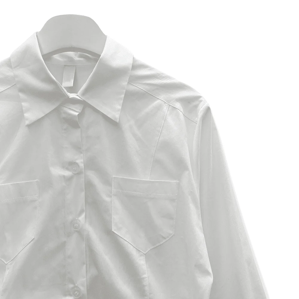 Cropped Shirt with Pockets C2601 - Image 20