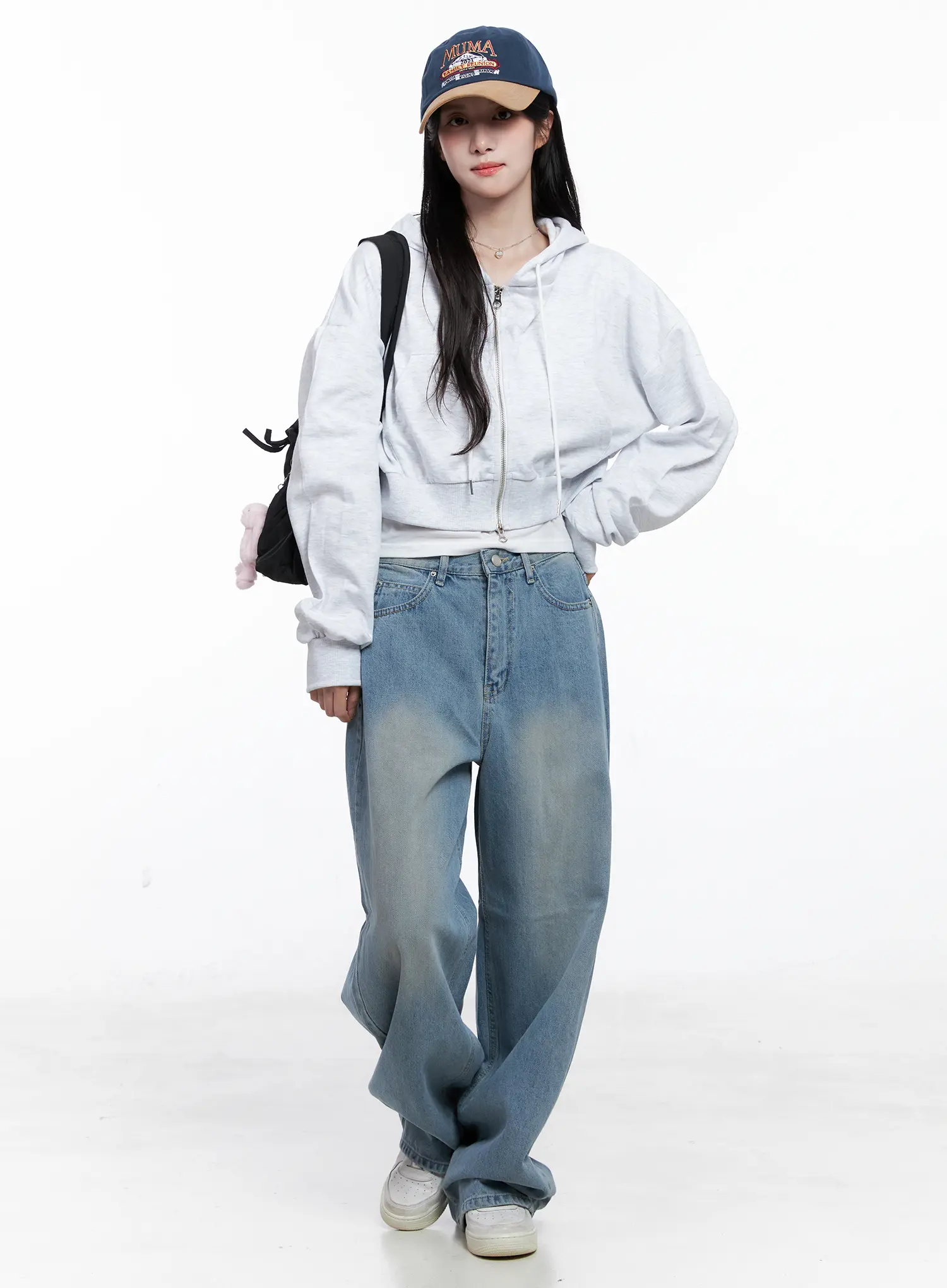 Cropped Zip-Up Hoodie CS519 - Image 2