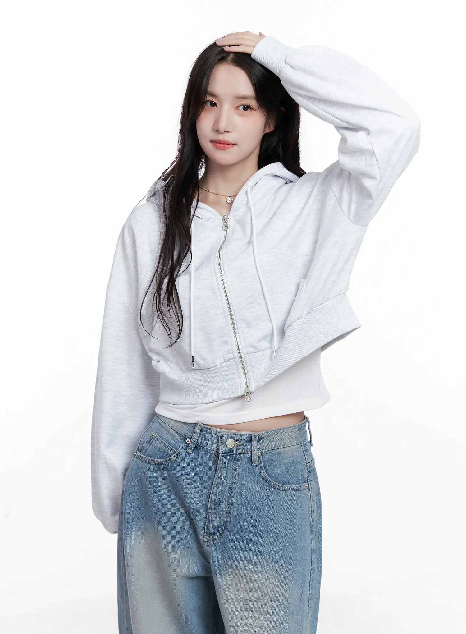 Cropped Zip-Up Hoodie CS519 - Image 4