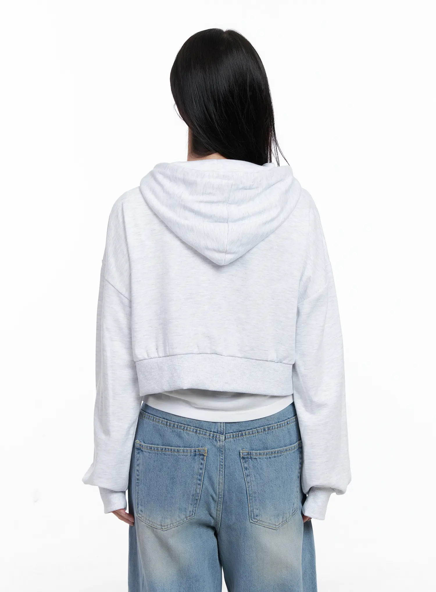 Cropped Zip-Up Hoodie CS519 - Image 7