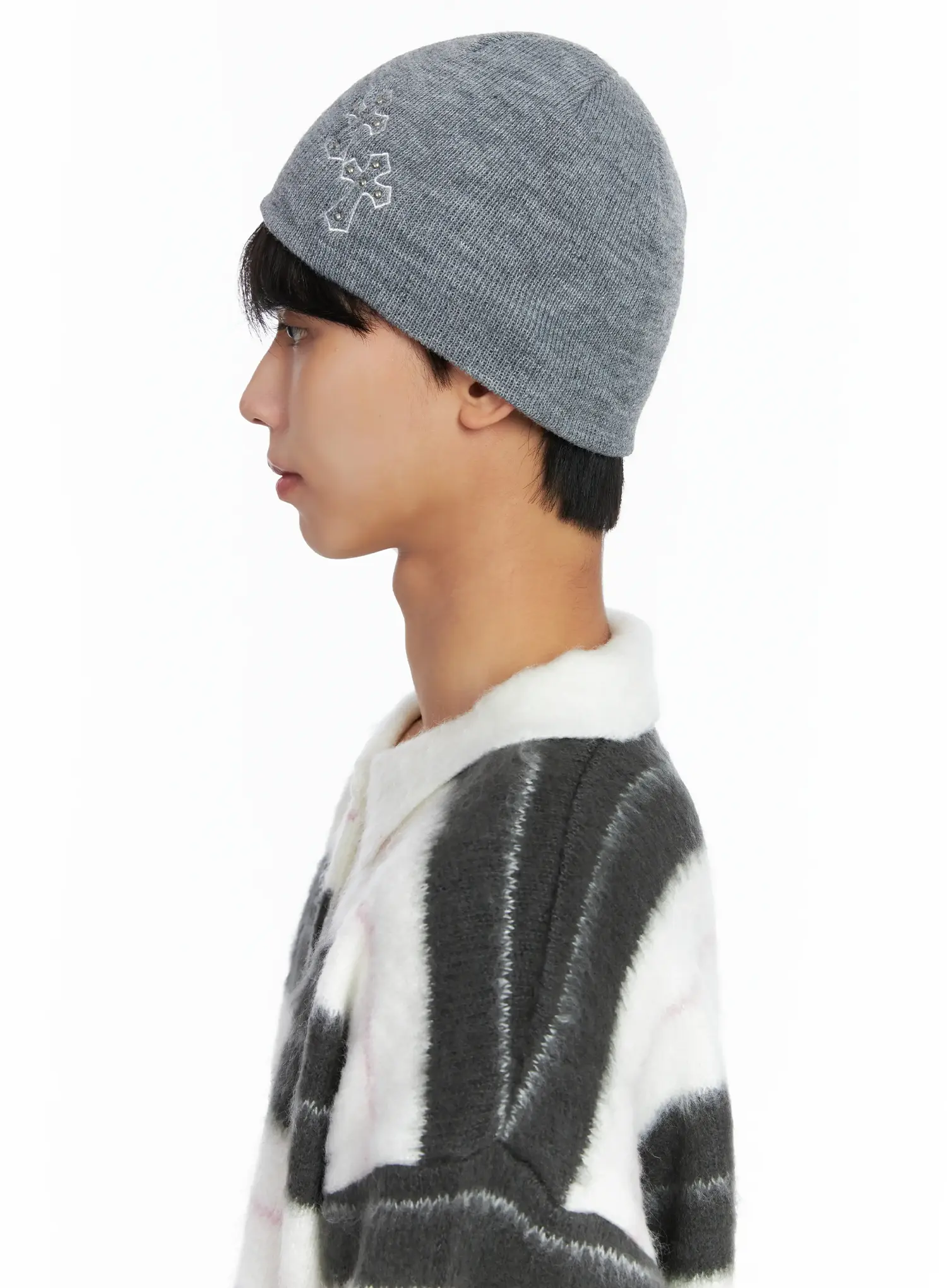 Cross Embroidered Beanie IS519 - Image 5