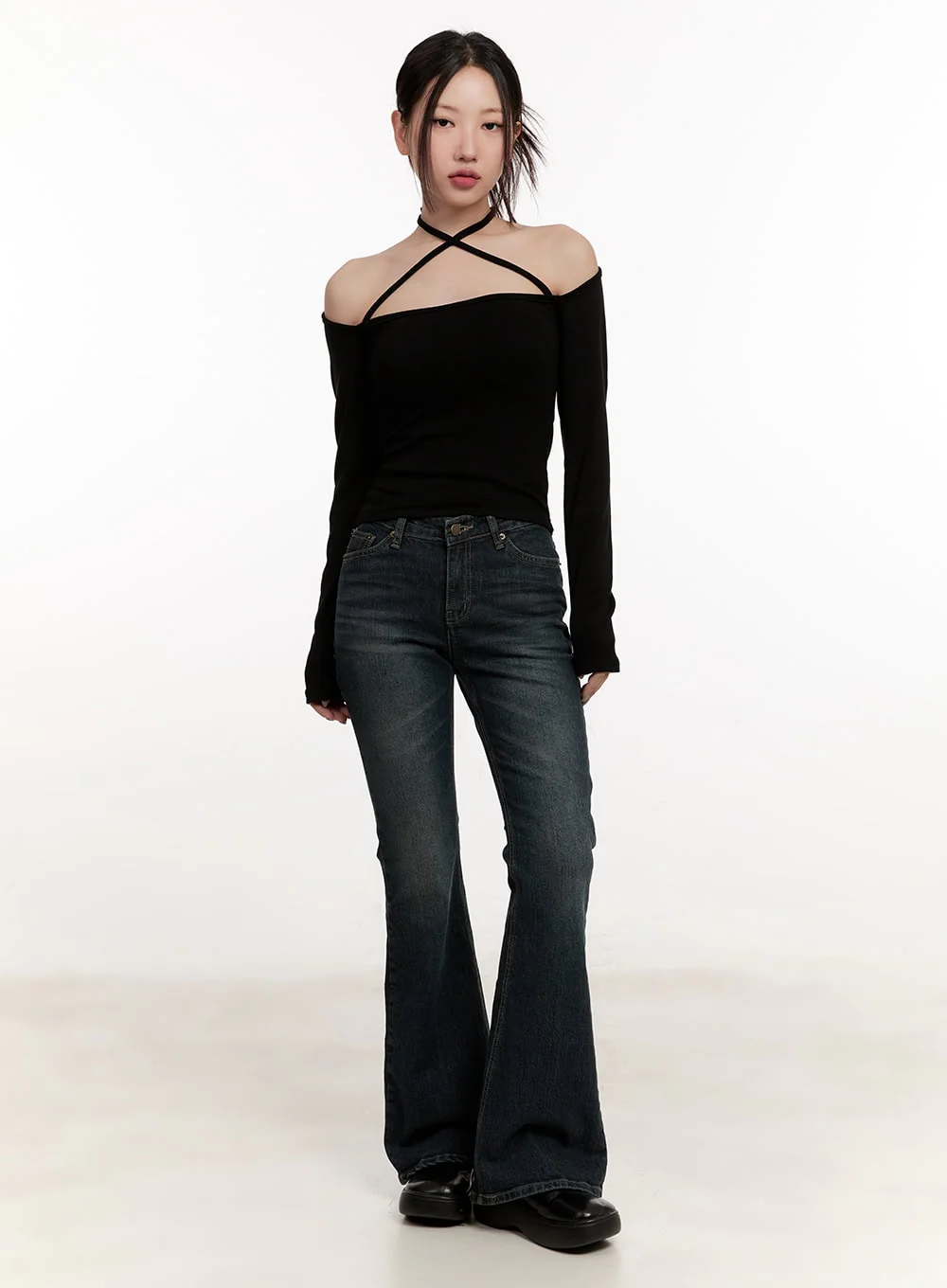 Cross-Strap Off-Shoulder Top CM507 - Image 2