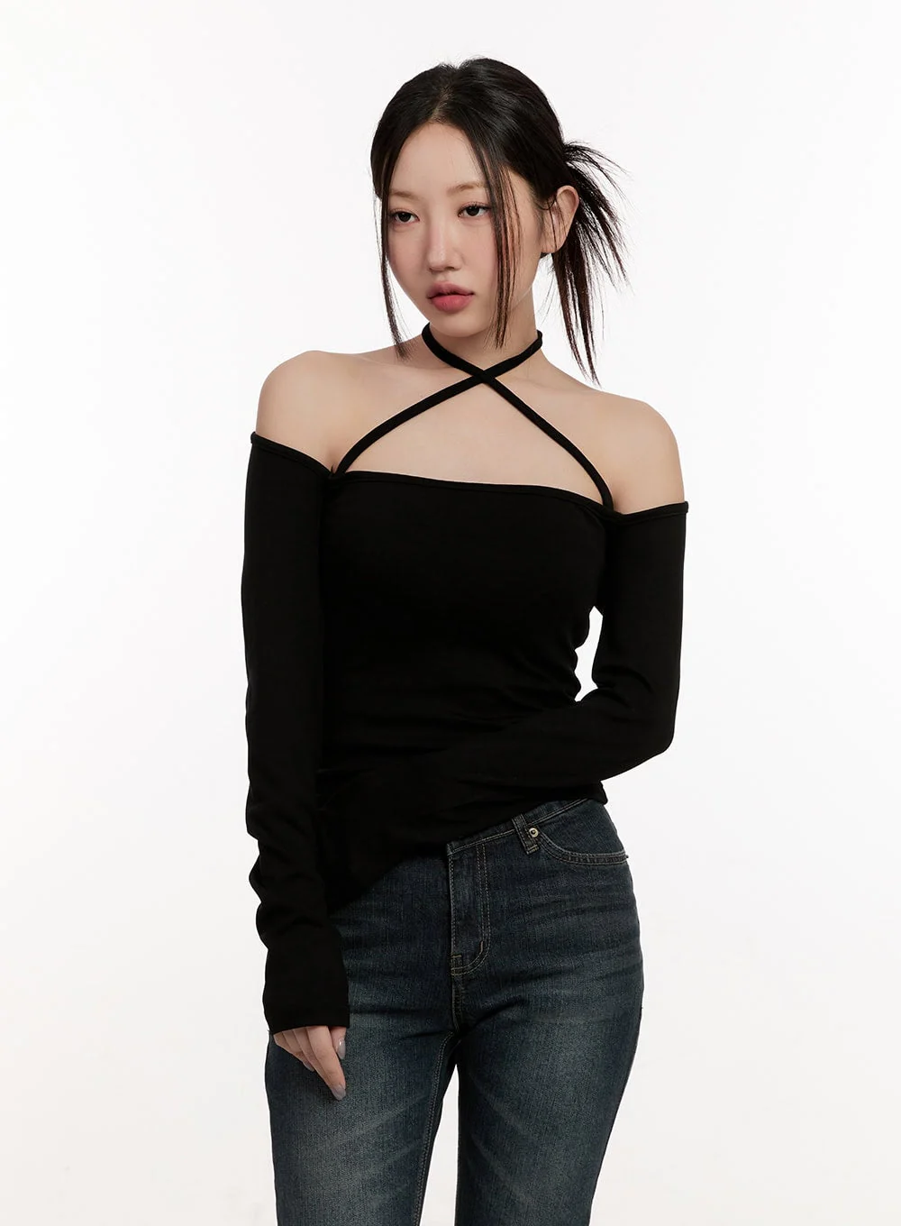Cross-Strap Off-Shoulder Top CM507 - Image 7