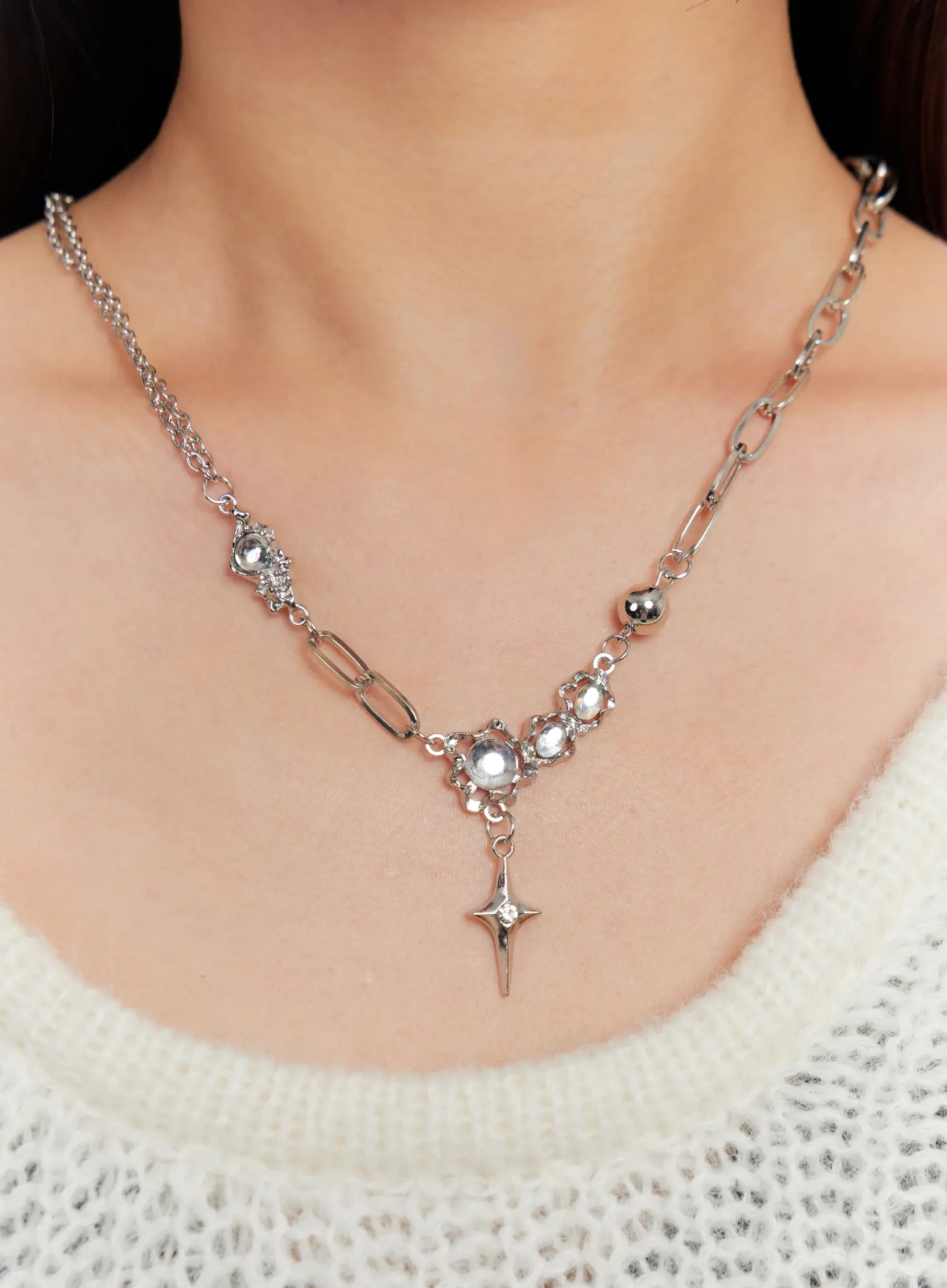 Crystal Chain Link Necklace IO527