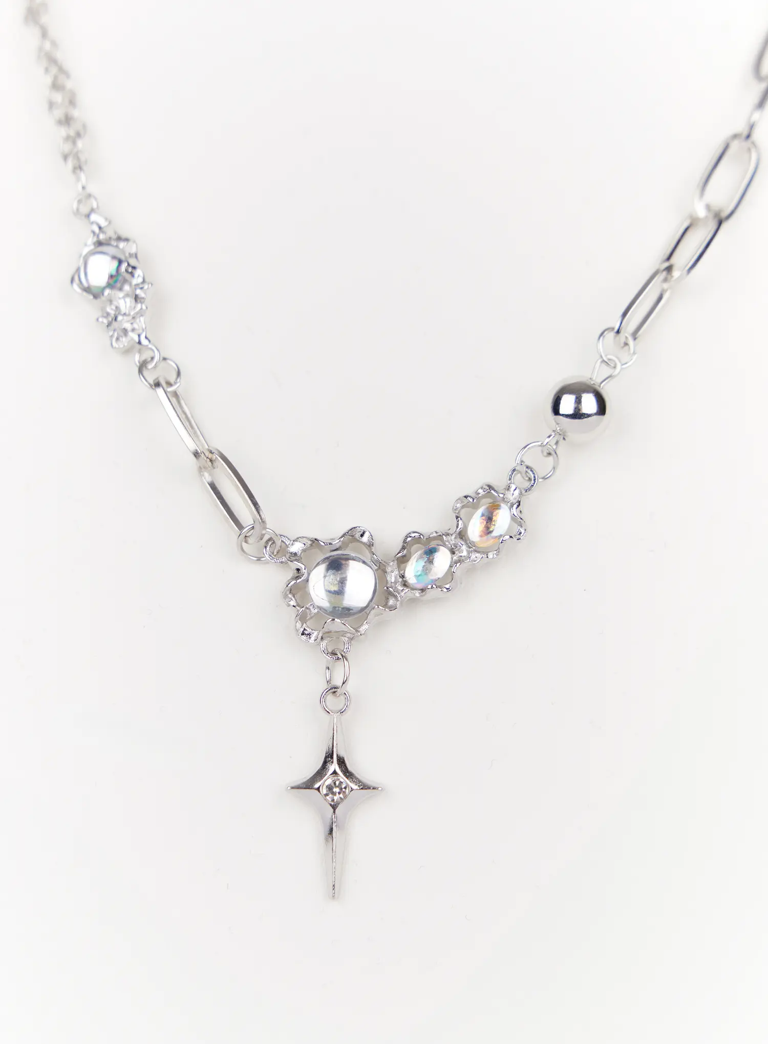 Crystal Chain Link Necklace IO527 - Image 6