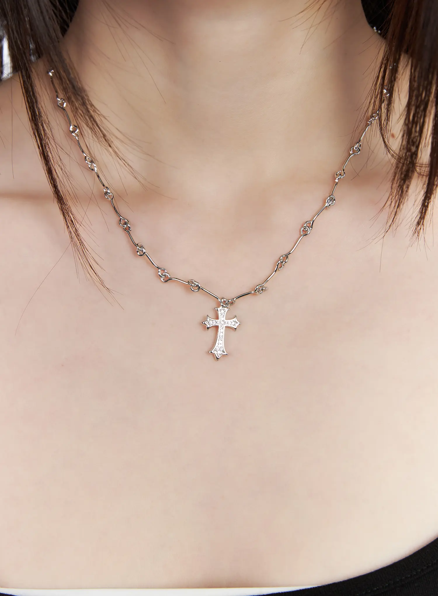 Cubic Cross Chain Necklace CM524