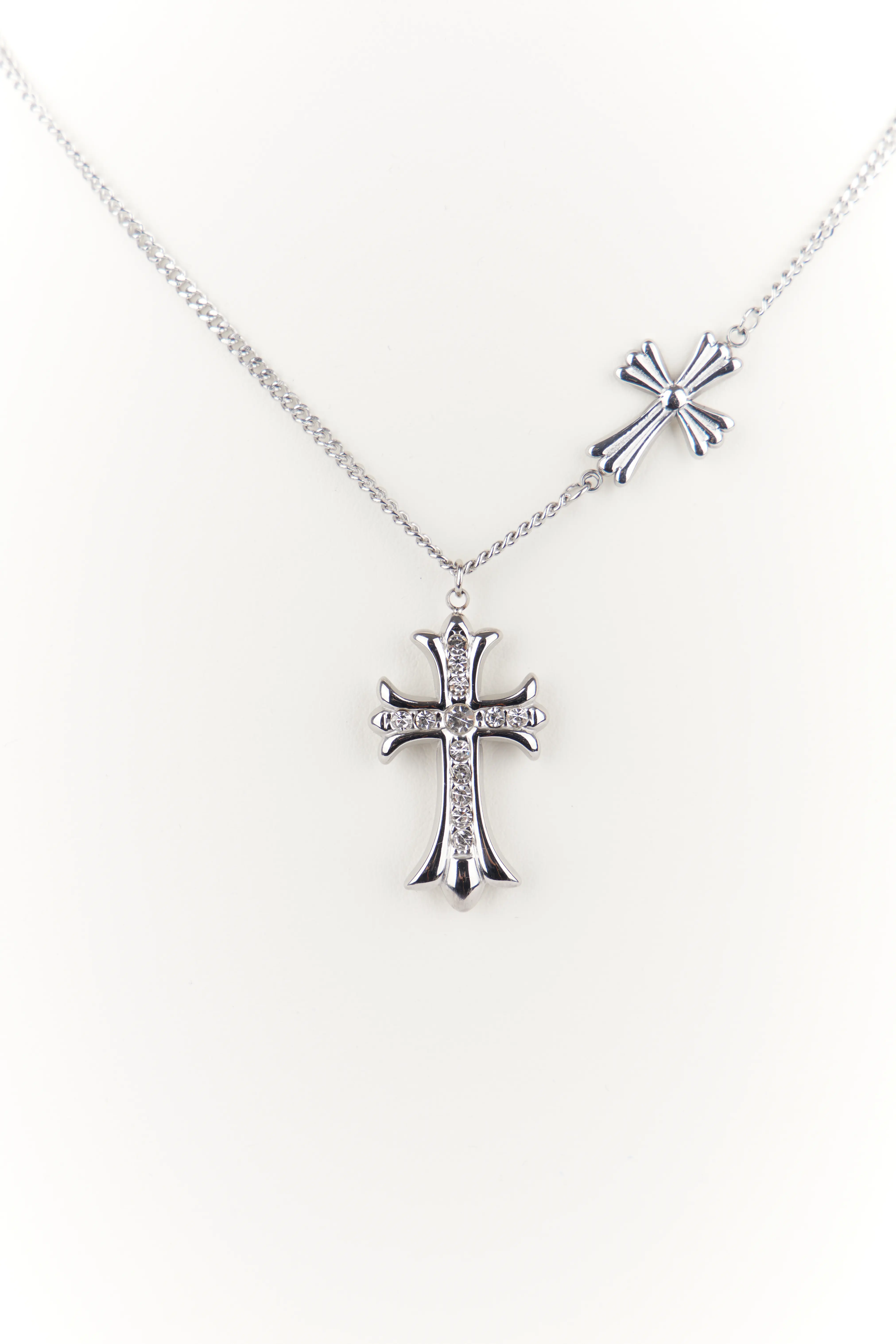 Cubic Cross Chain Necklace IF504 - Image 6
