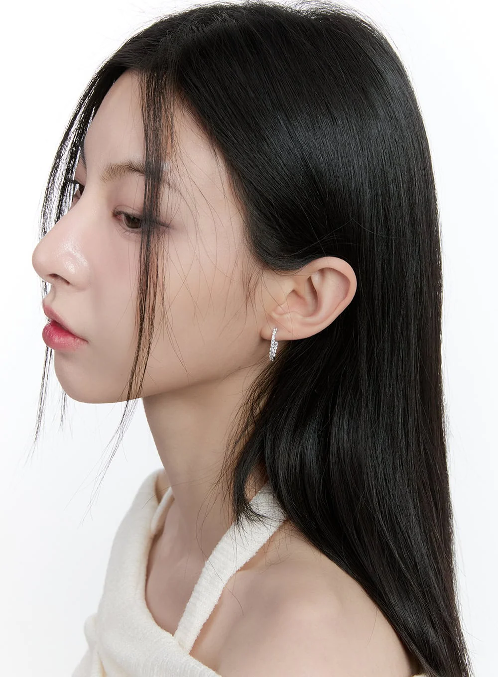 Cubic Oval Earrings CJ521 - Image 2