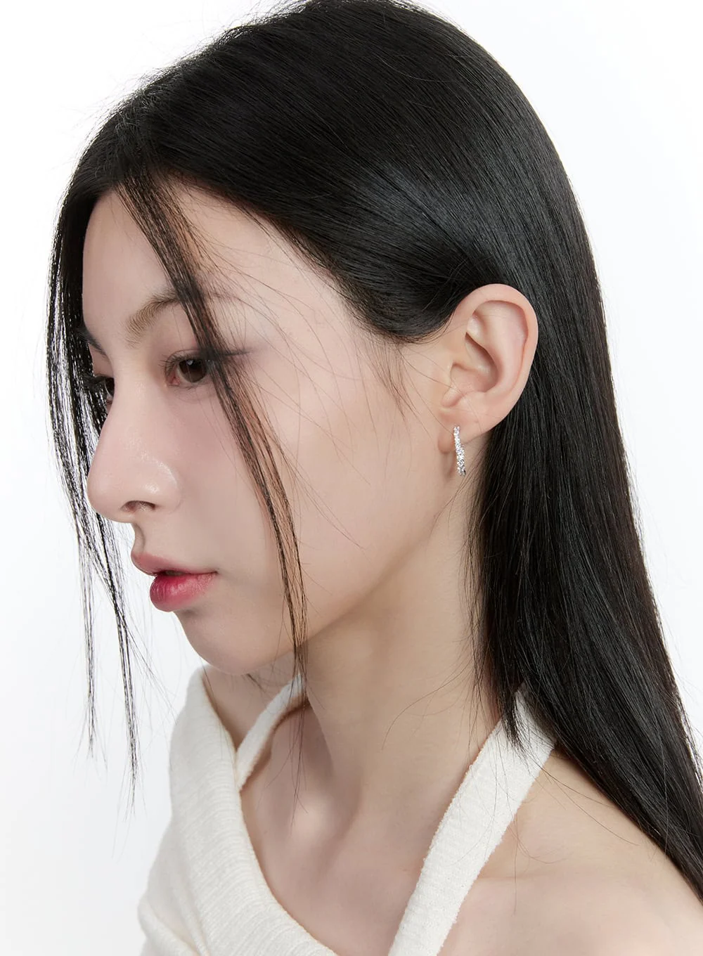 Cubic Oval Earrings CJ521 - Image 4