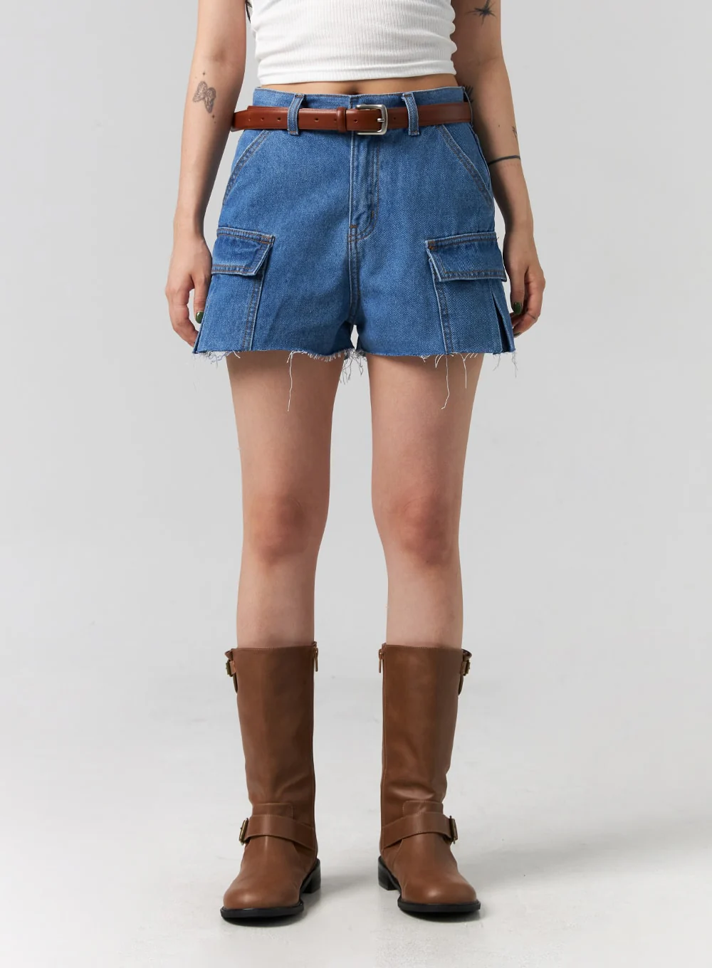 Cut Out Denim Shorts CG316 - Image 2
