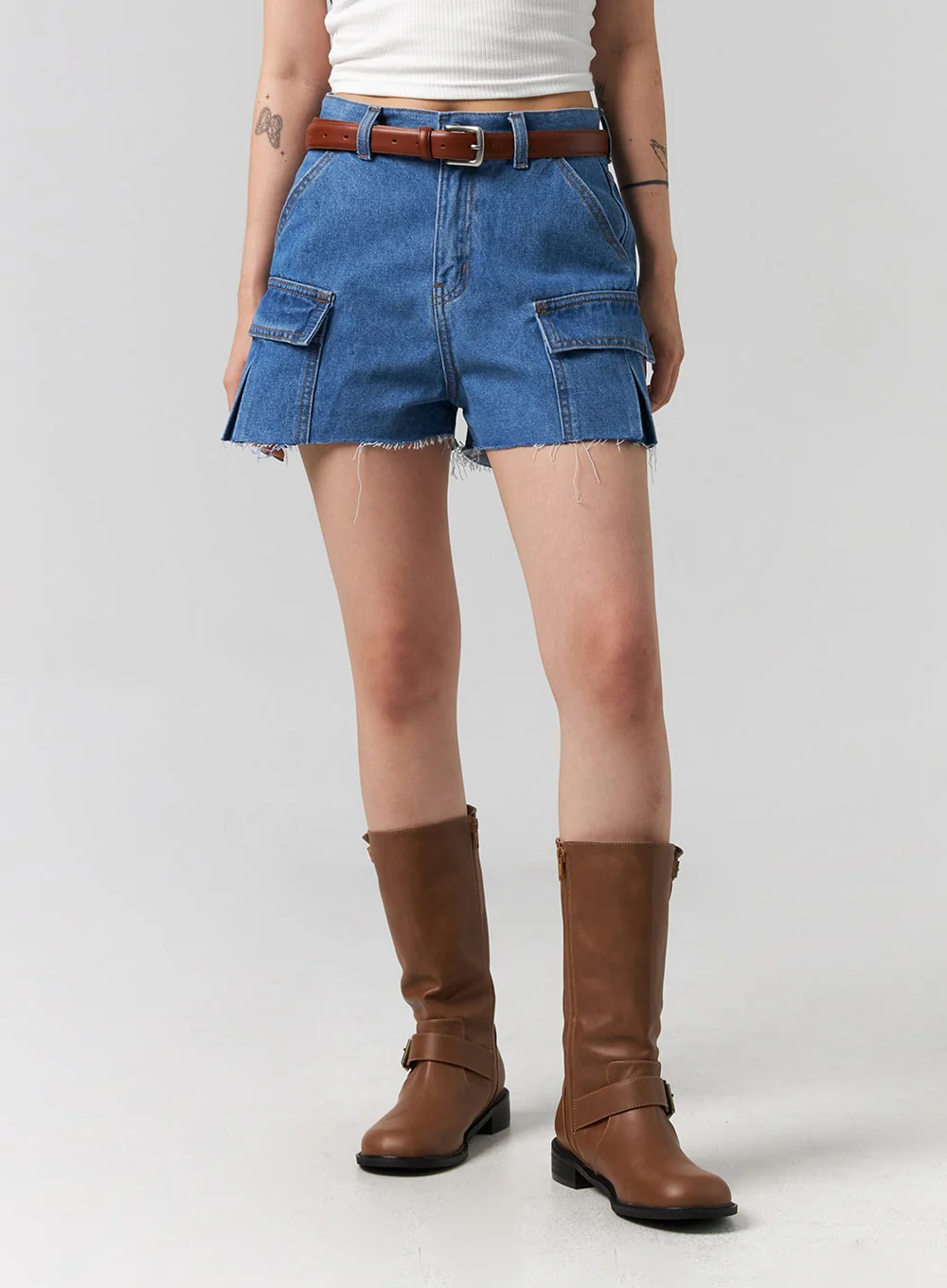 Cut Out Denim Shorts CG316 - Image 5