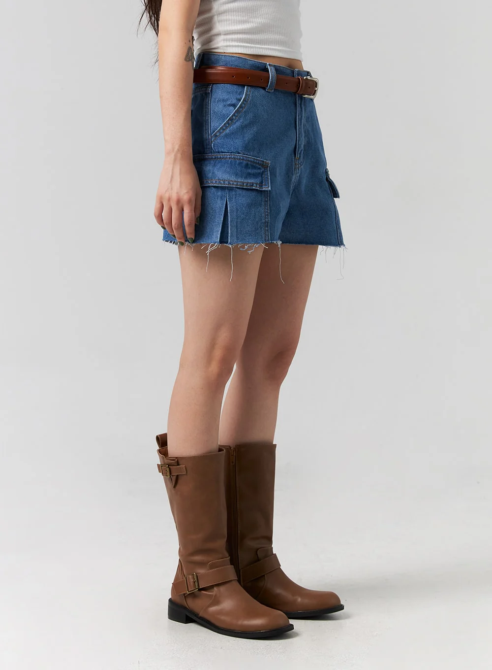 Cut Out Denim Shorts CG316 - Image 9
