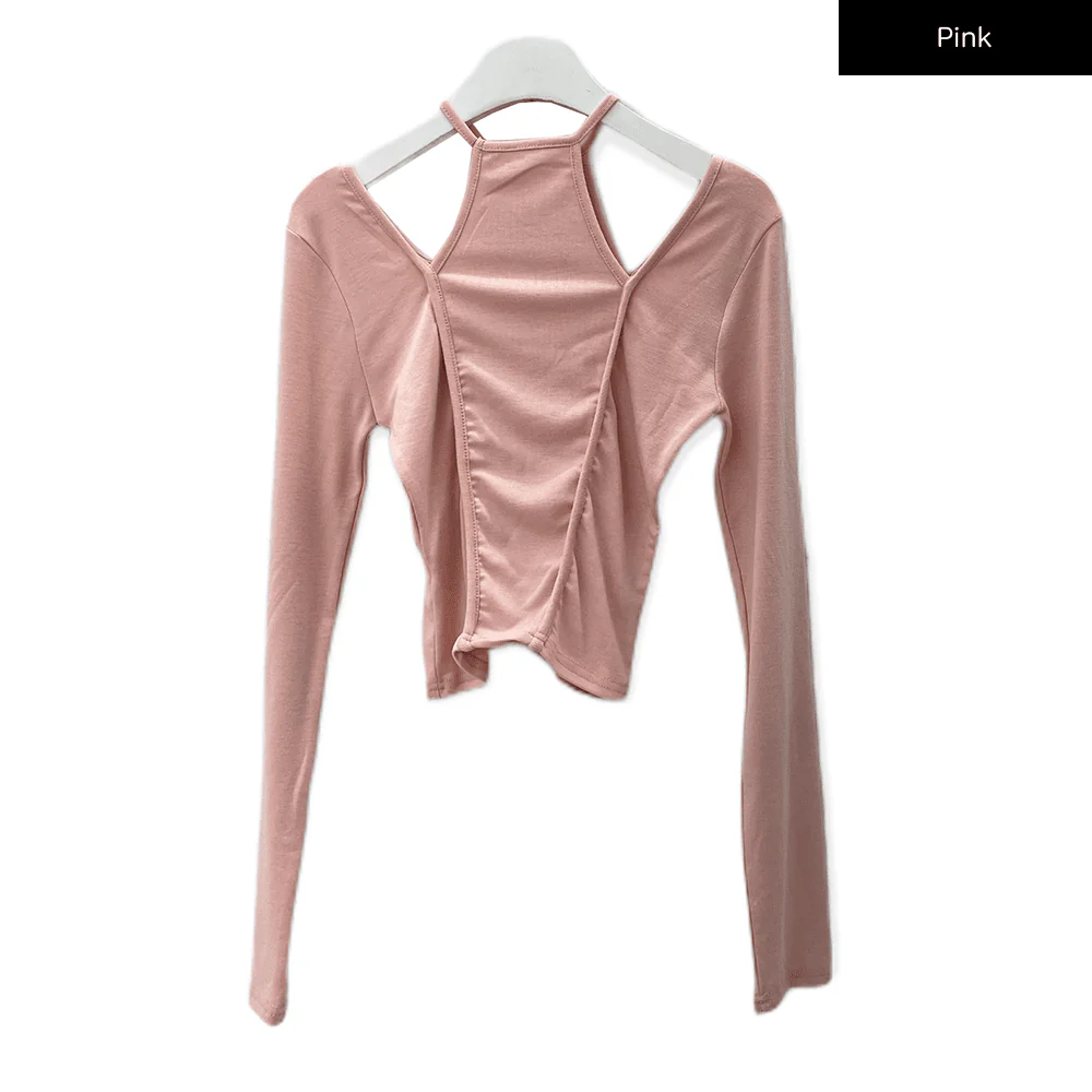 Cut Out Long Sleeve Top C0302 - Image 17