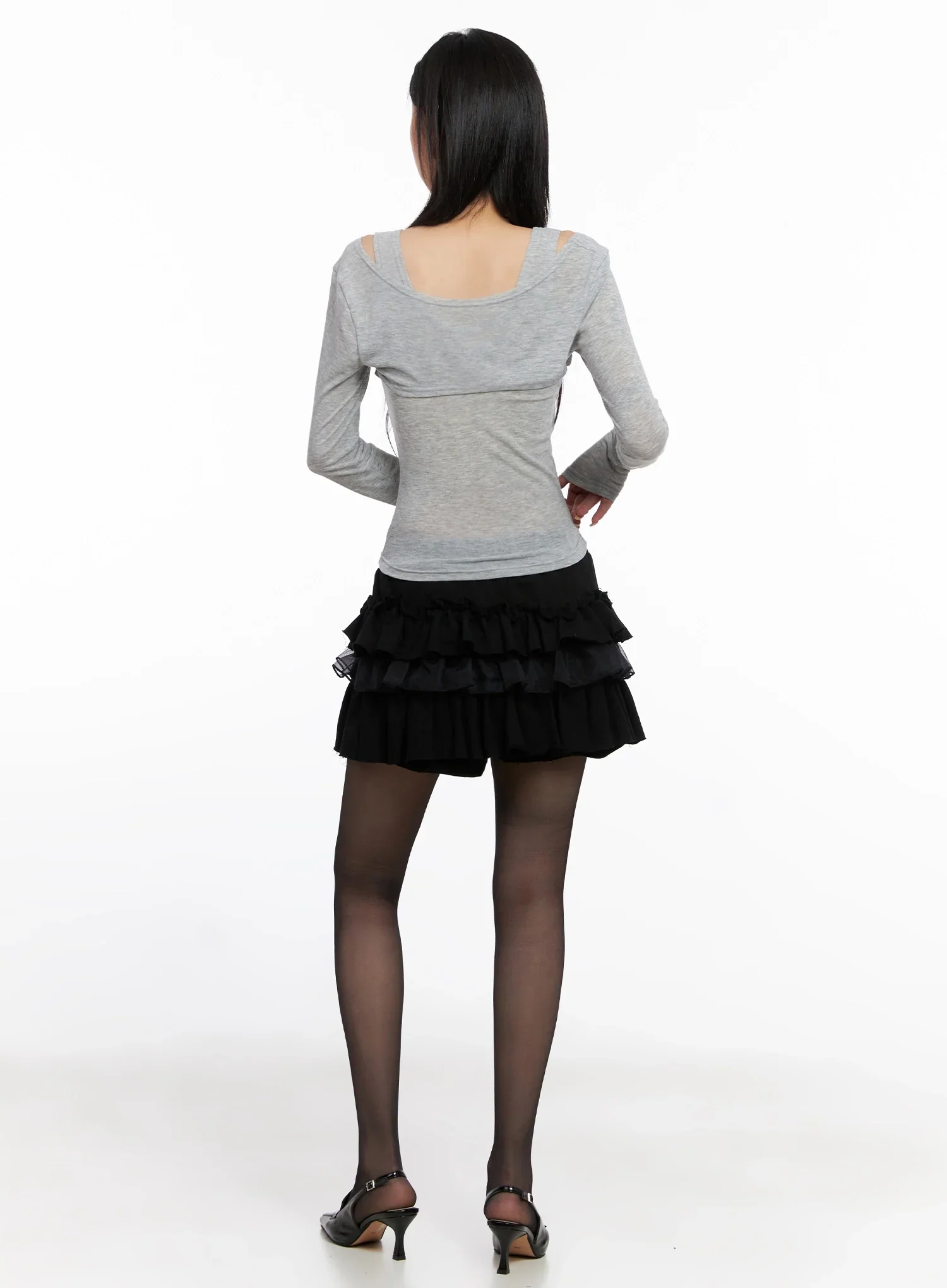 Cut Out Long Sleeve Top IS508 - Image 8