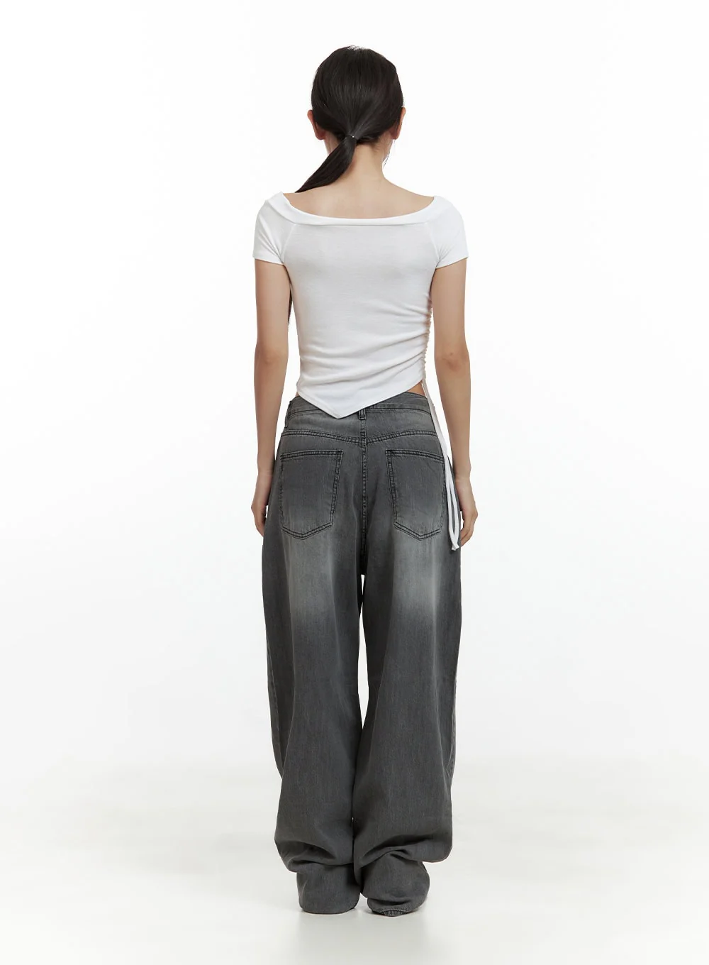 Cut Out Shirred Crop Tee CU420 - Image 4