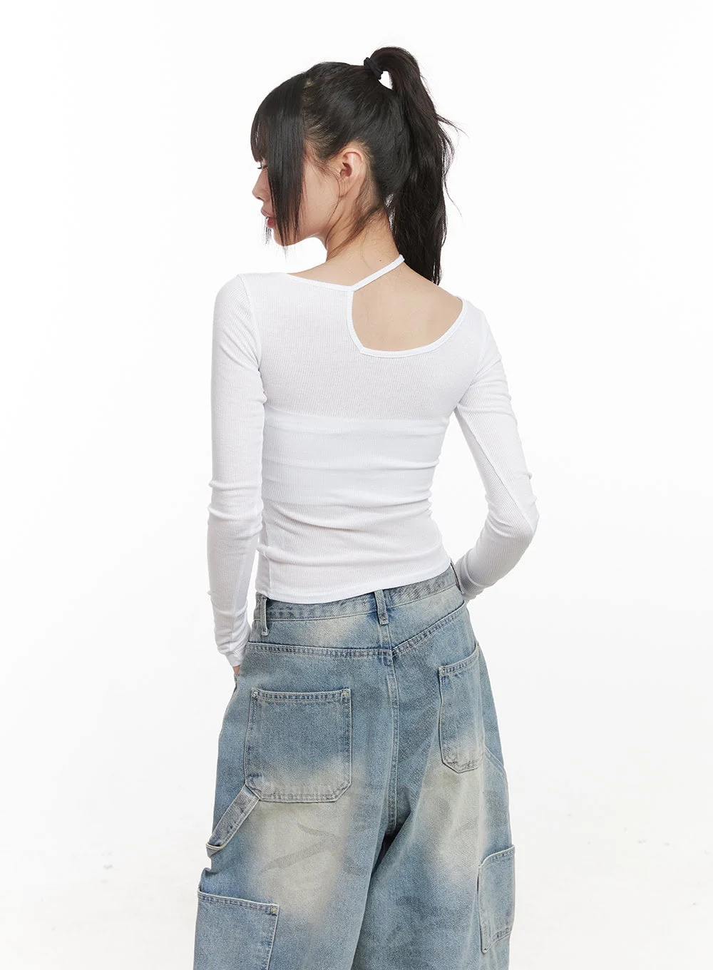 Cut-Out Slim-Fit Long Sleeve Top CJ528 - Image 6
