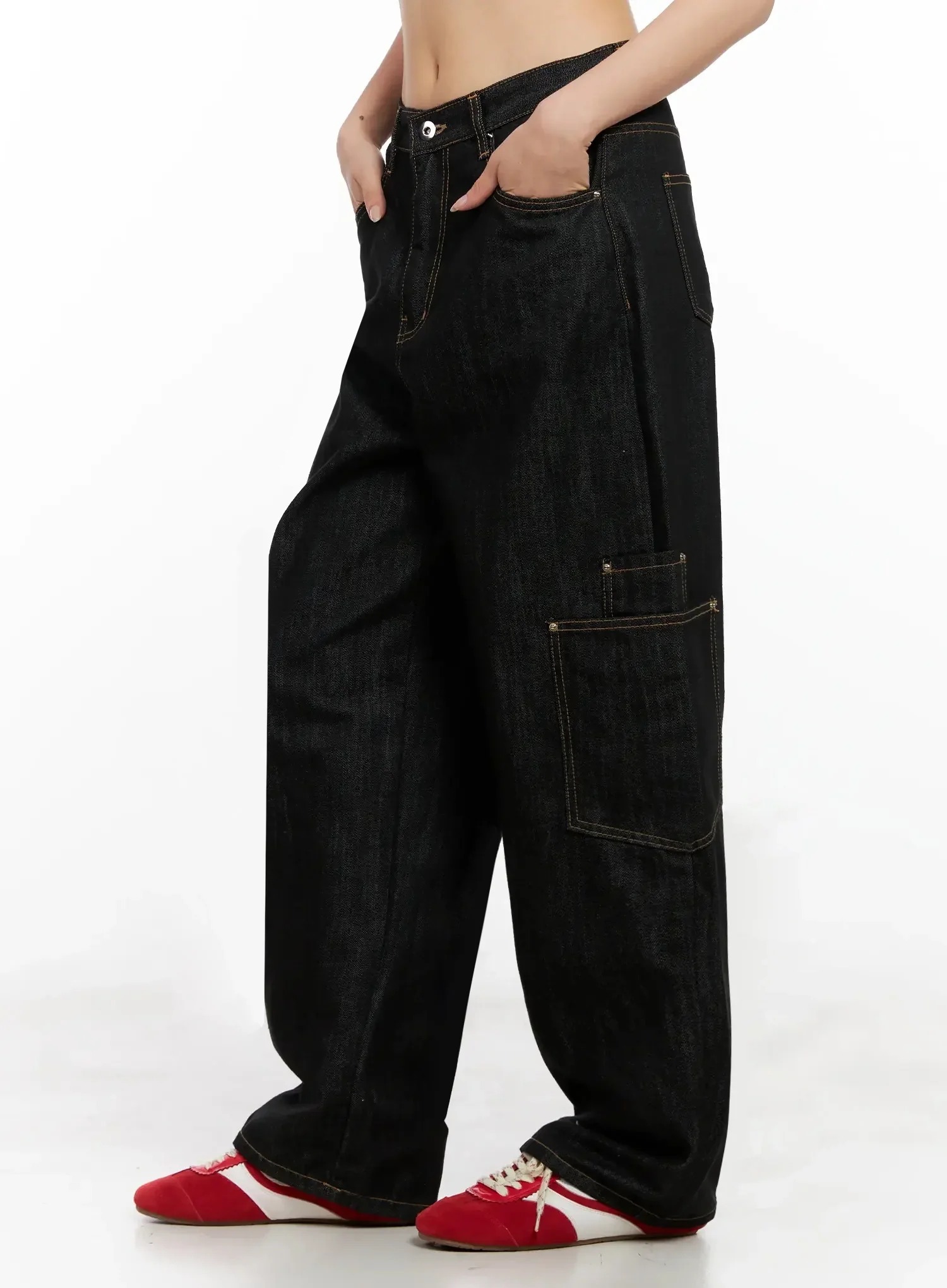 Dahee Wide-Leg Cargo Jeans IG508 - Image 12